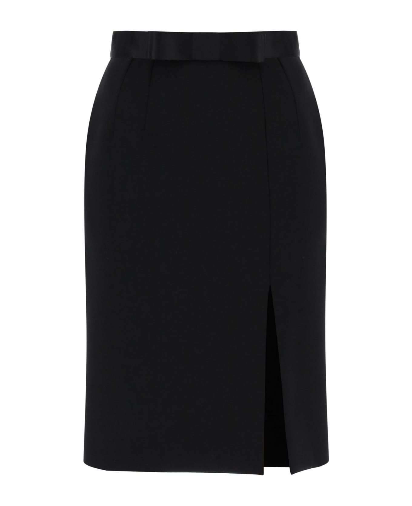 Dolce & Gabbana 'knee-length Skirt With Satin - NERO (Black)