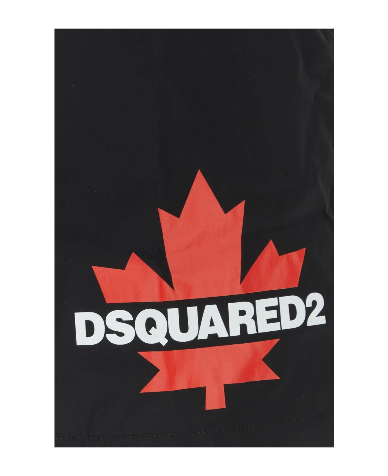 Dsquared2 Black Stretch Nylon Swimming Shorts - Black/red ショートパンツ