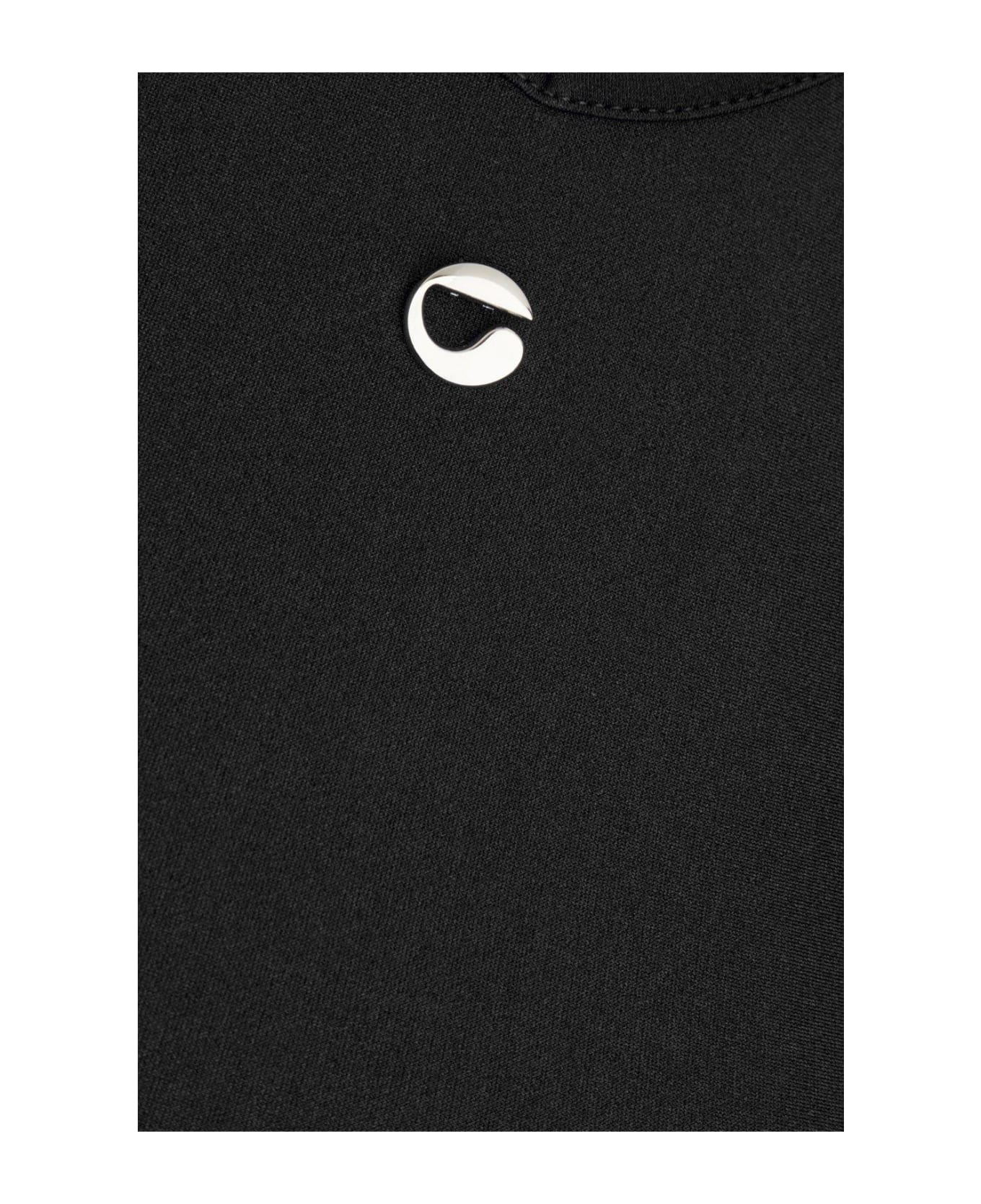 Coperni Logo Plaque Side Slit Midi Dress - Black