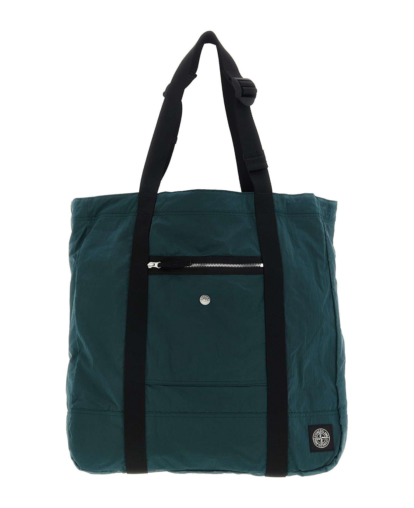 Stone Island Logo Patch Shopping Bag - Green