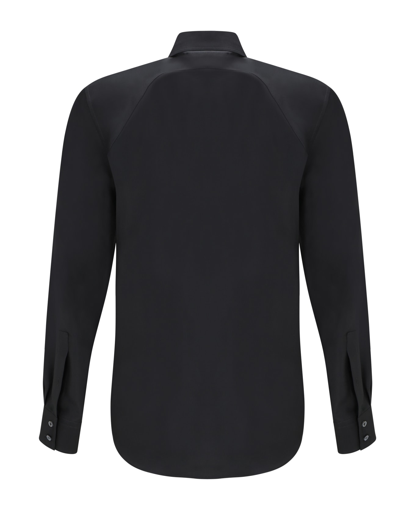 Alexander McQueen Long Sleeved Shirt With Harness Detail In Silk - Black