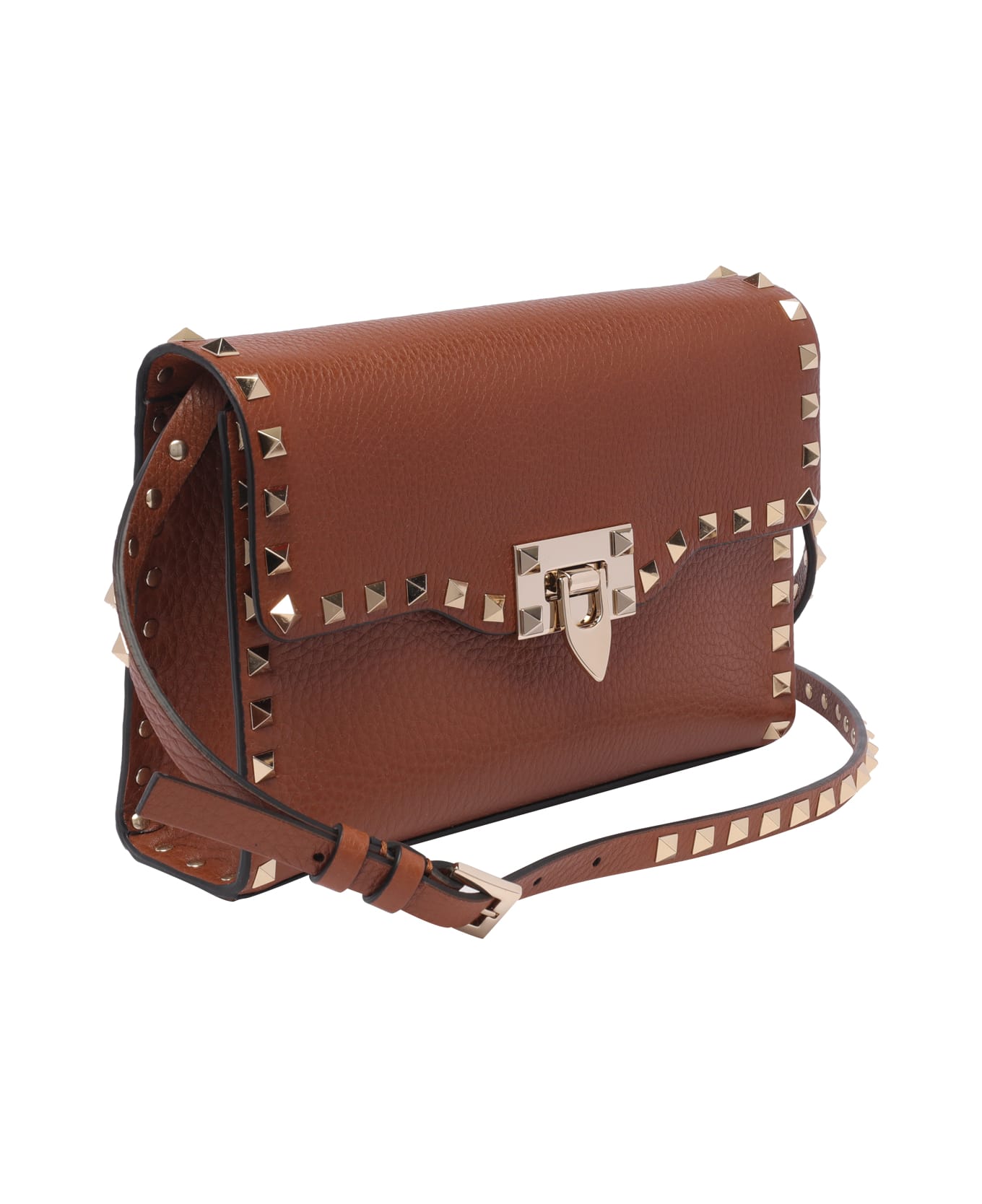 Valentino Garavani Small Shoulder Bag | Rockstud | Vit.st.alce Unlined/plat.studs - Brown