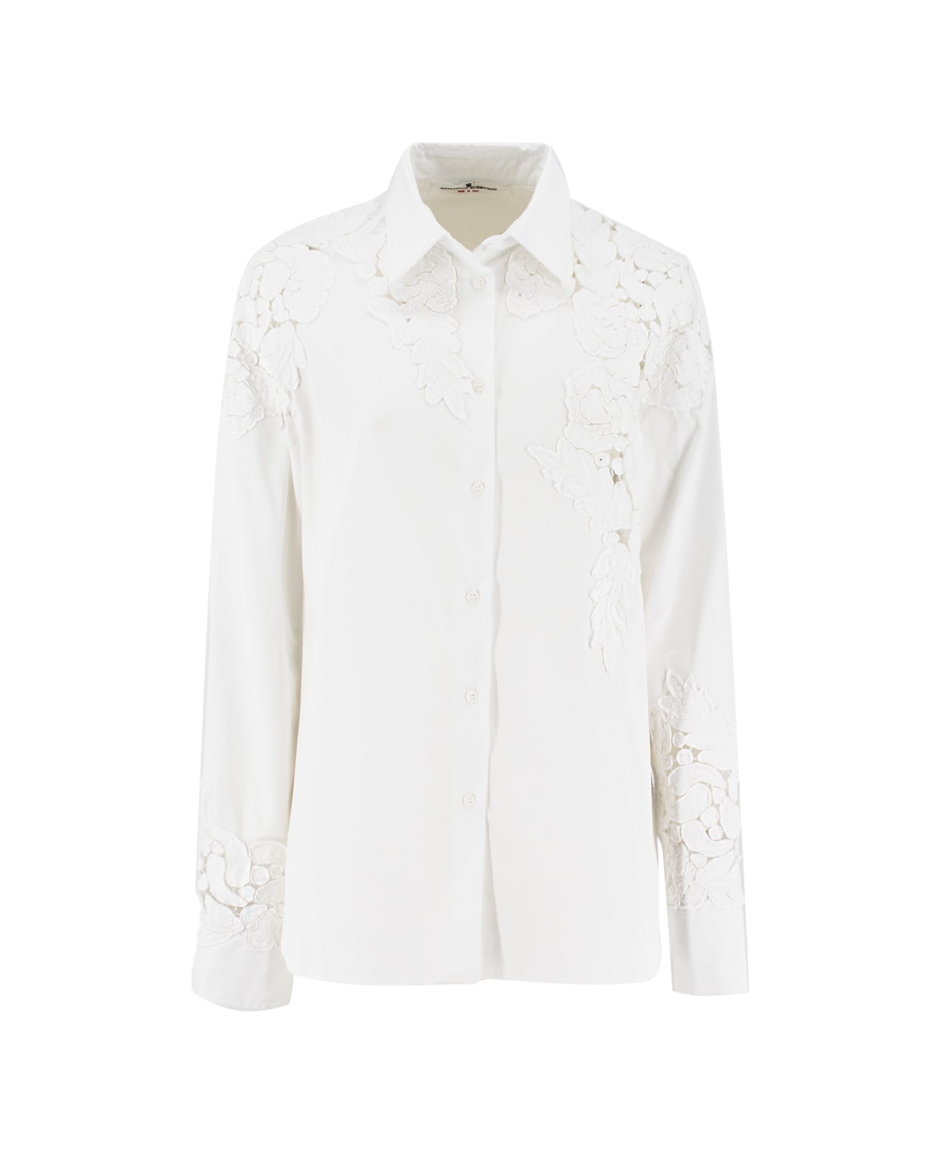 Ermanno Scervino Embroidered Shirt - Bright White/ottico