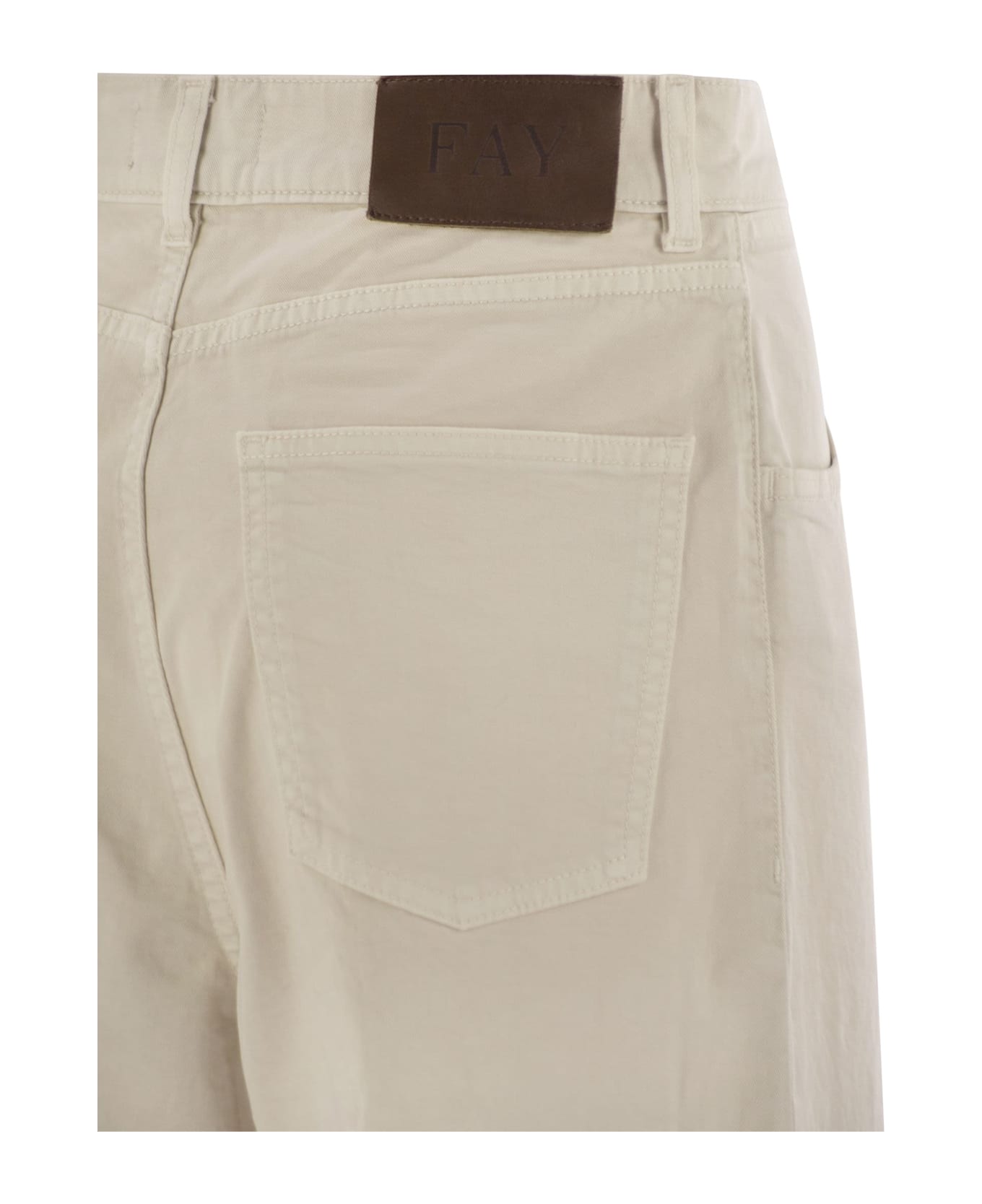 Fay 5 Pockets Flared Pants - Ivory