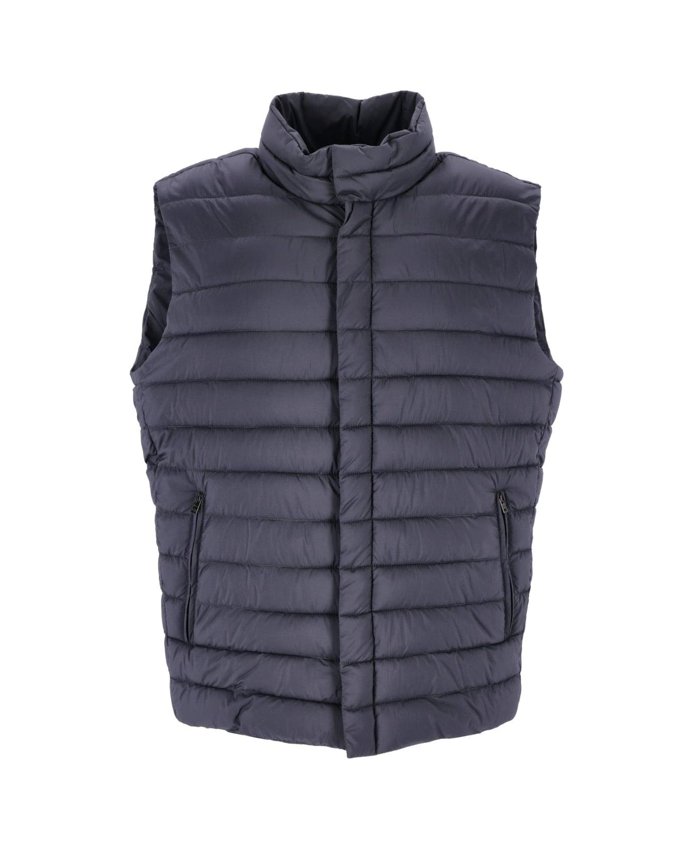 Herno Padded Quilted Vest Jacket - Blue ベスト
