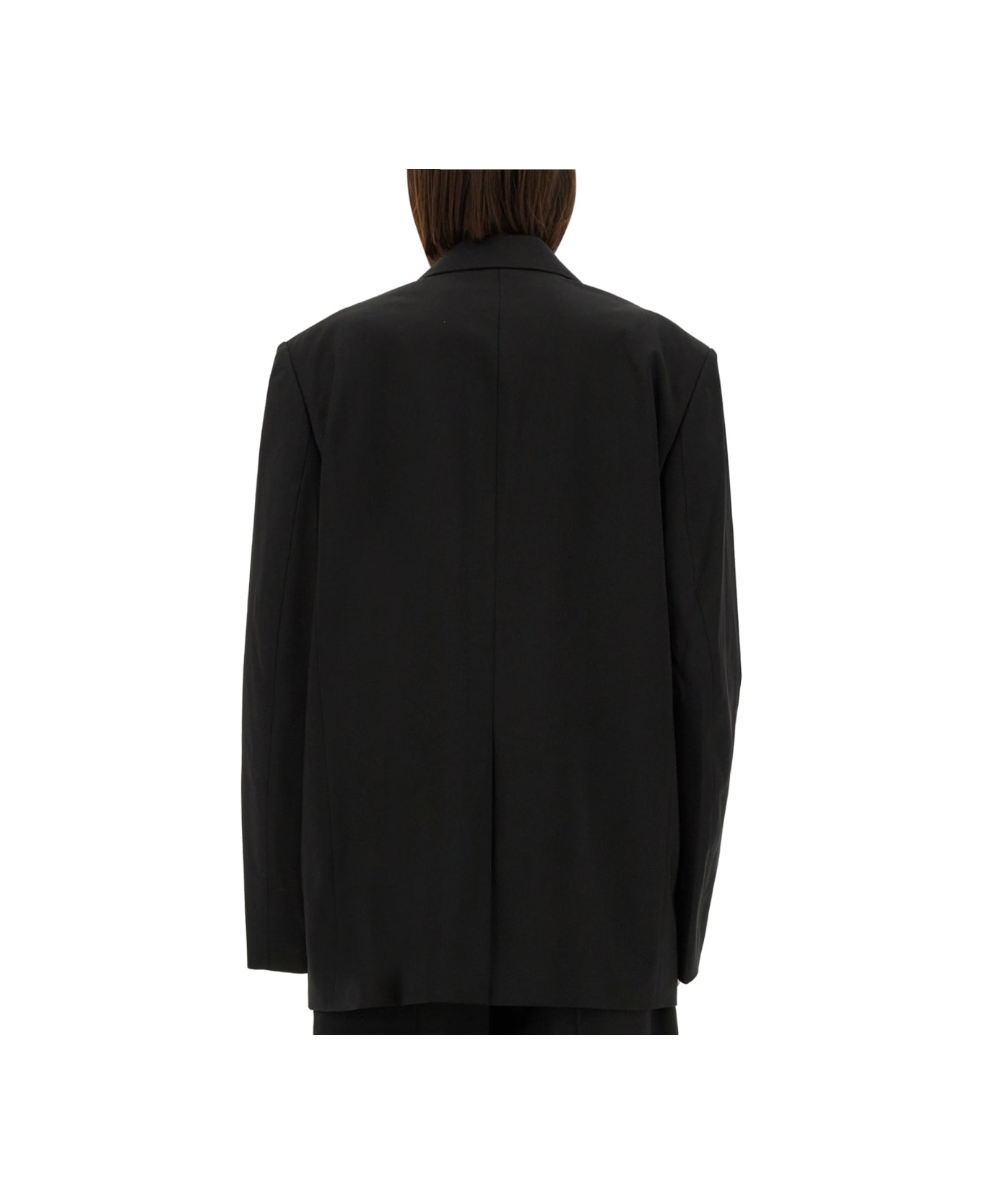 Alexander Wang Oversized Blazer With Logo - BLACK