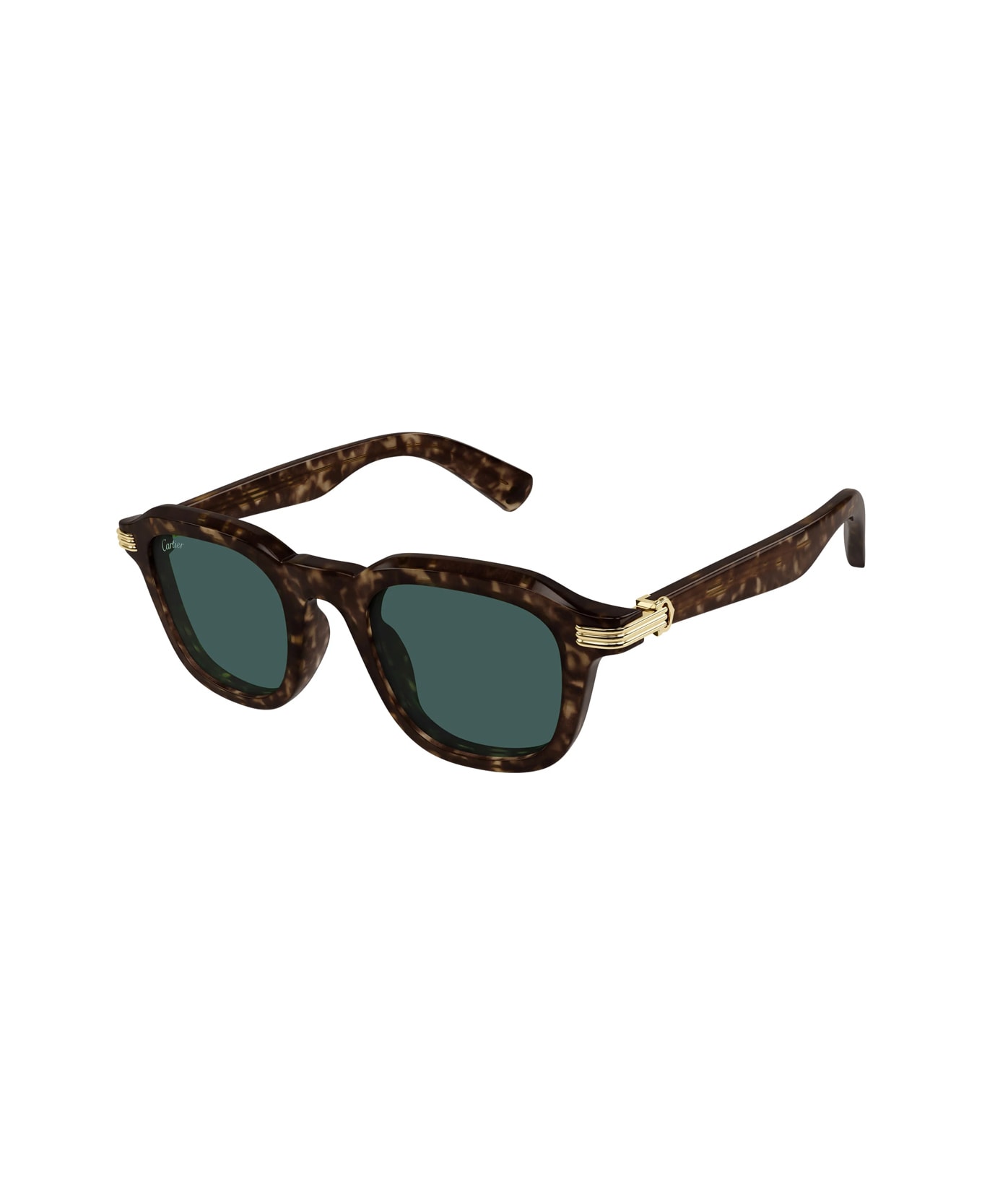 Cartier Eyewear Cartier Ct0536s Première De Cartier 002 Havana Green Sunglasses - Marrone