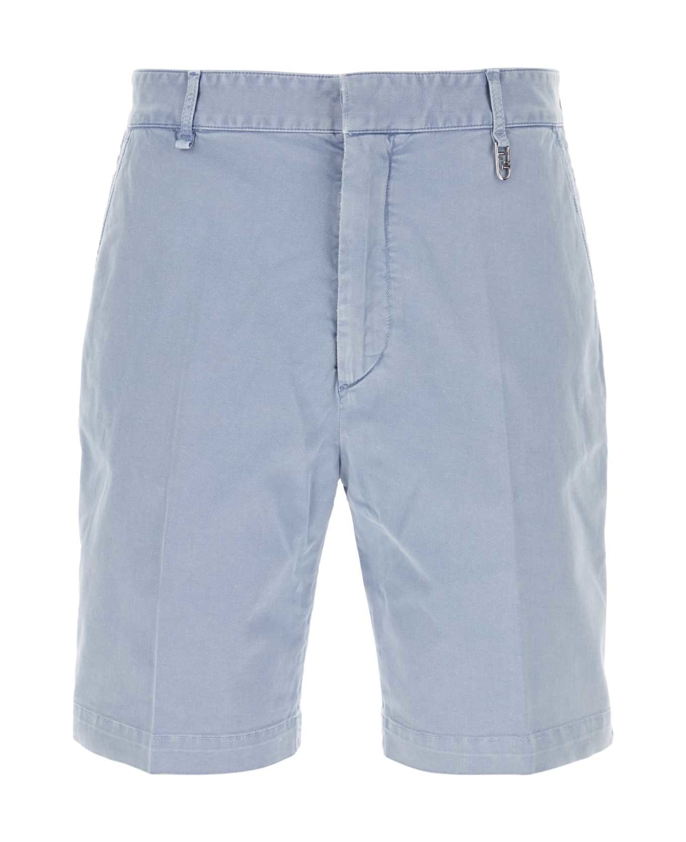 Fendi Light-blue Stretch Cotton Bermuda Shorts - OXYGENE ショートパンツ