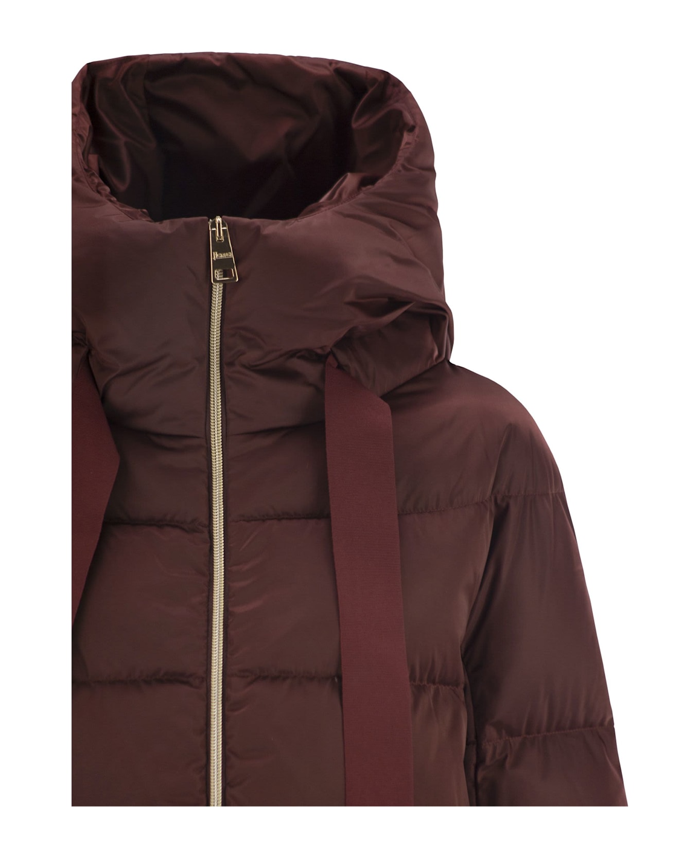 Herno A-shape Down Jacket With Hood - Bordeaux