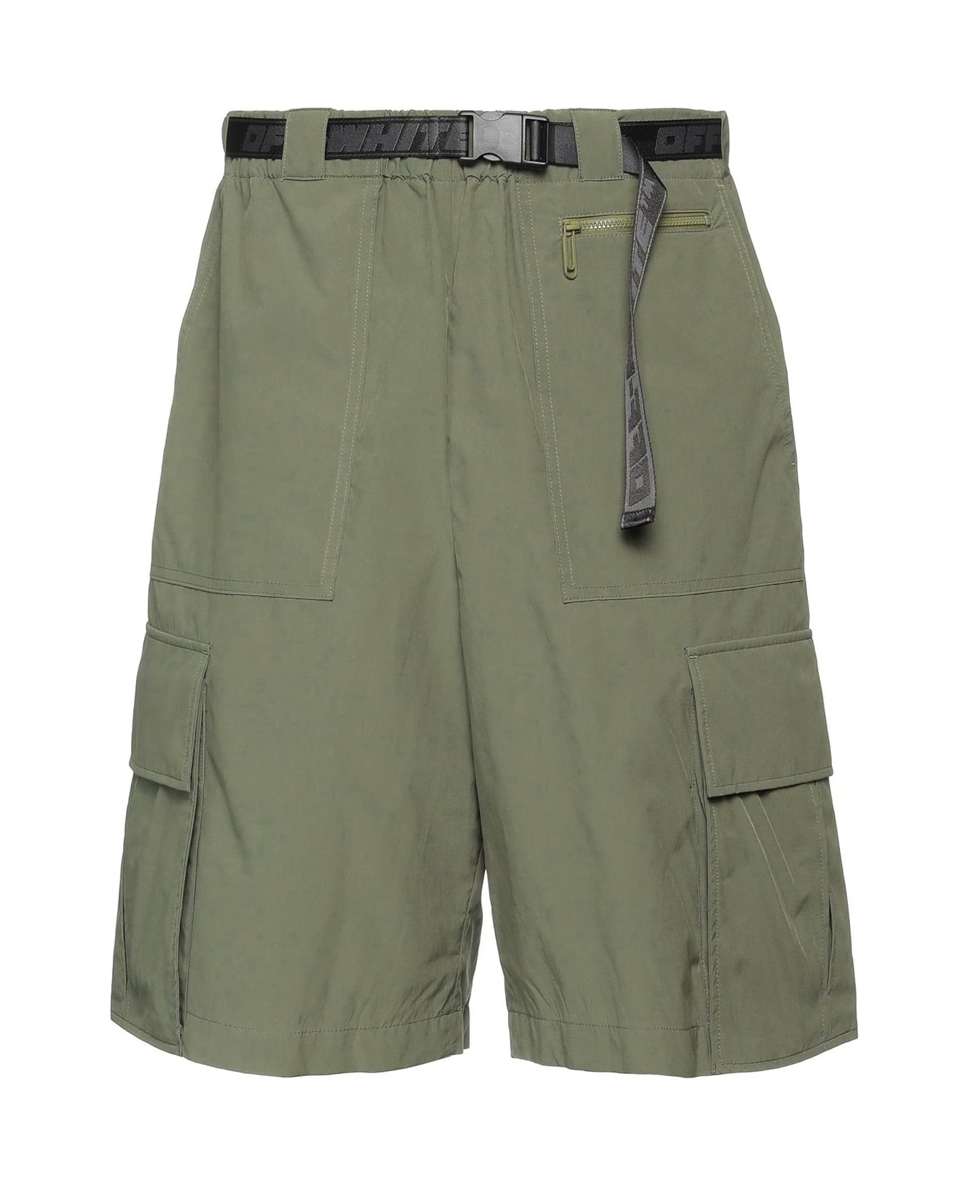 Off-White Bermuda Shorts - Green