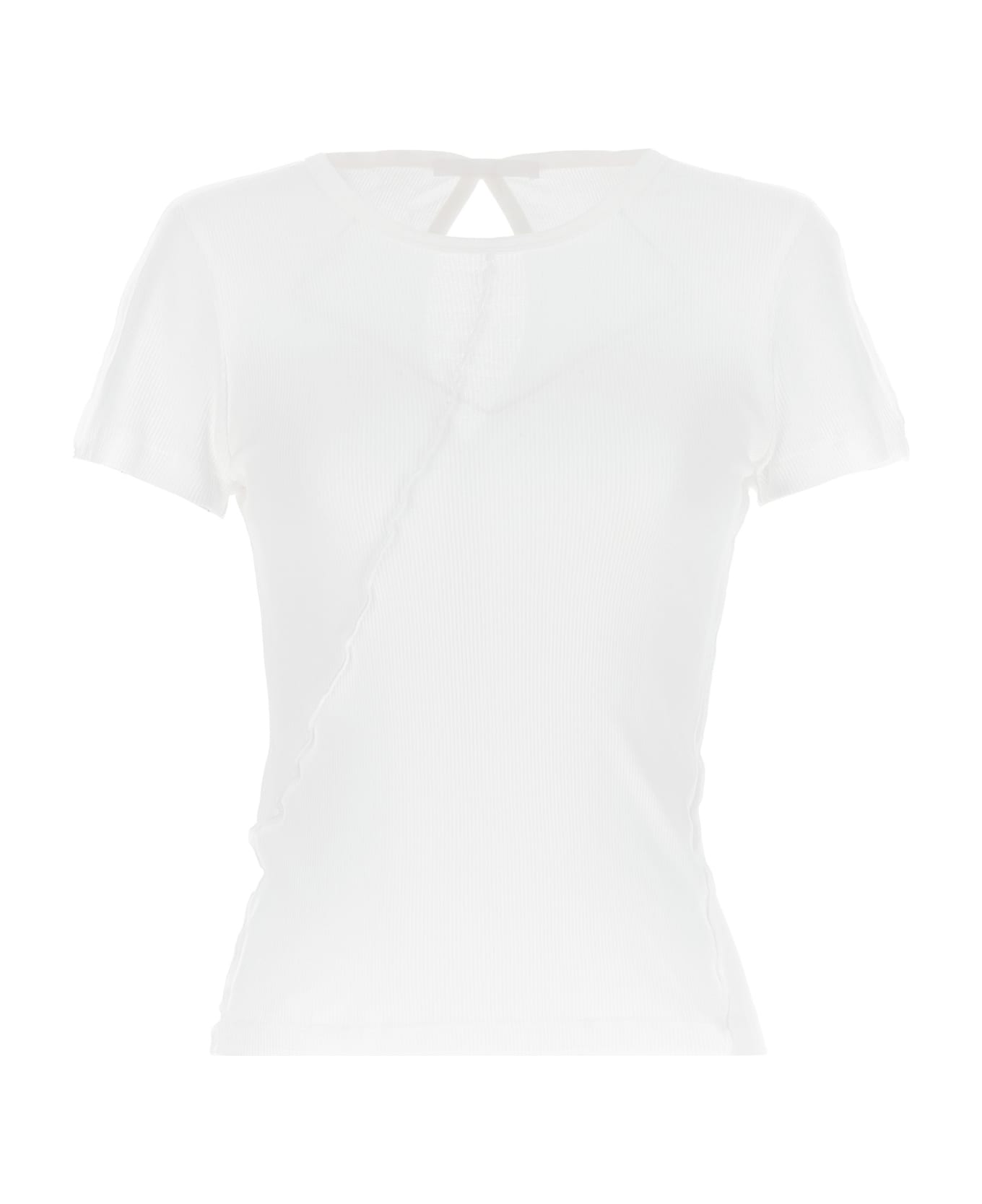 Helmut Lang Cut-out Ribbed T-shirt - White