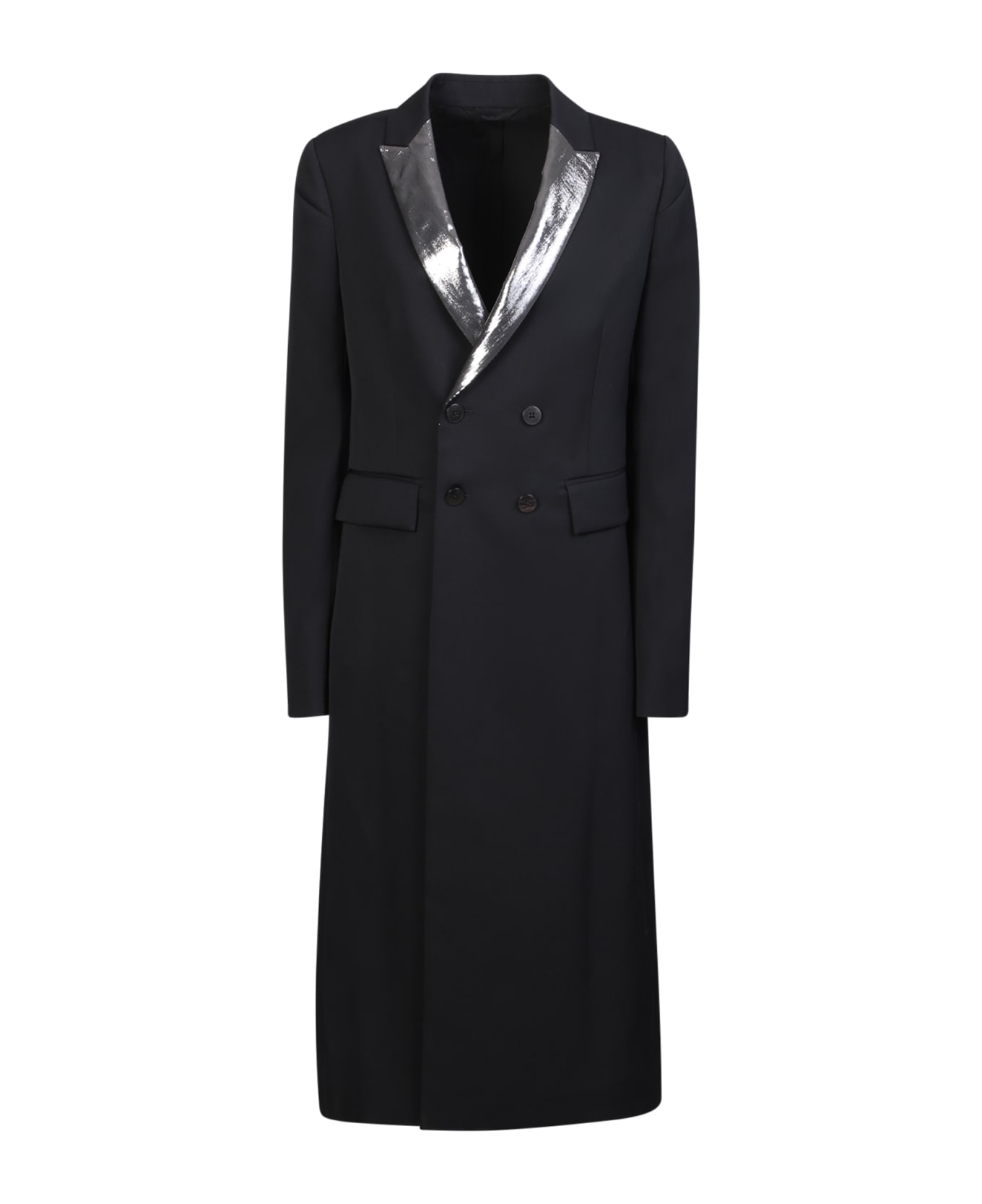 Sapio Black Lurex Tuxedo Coat - Black コート