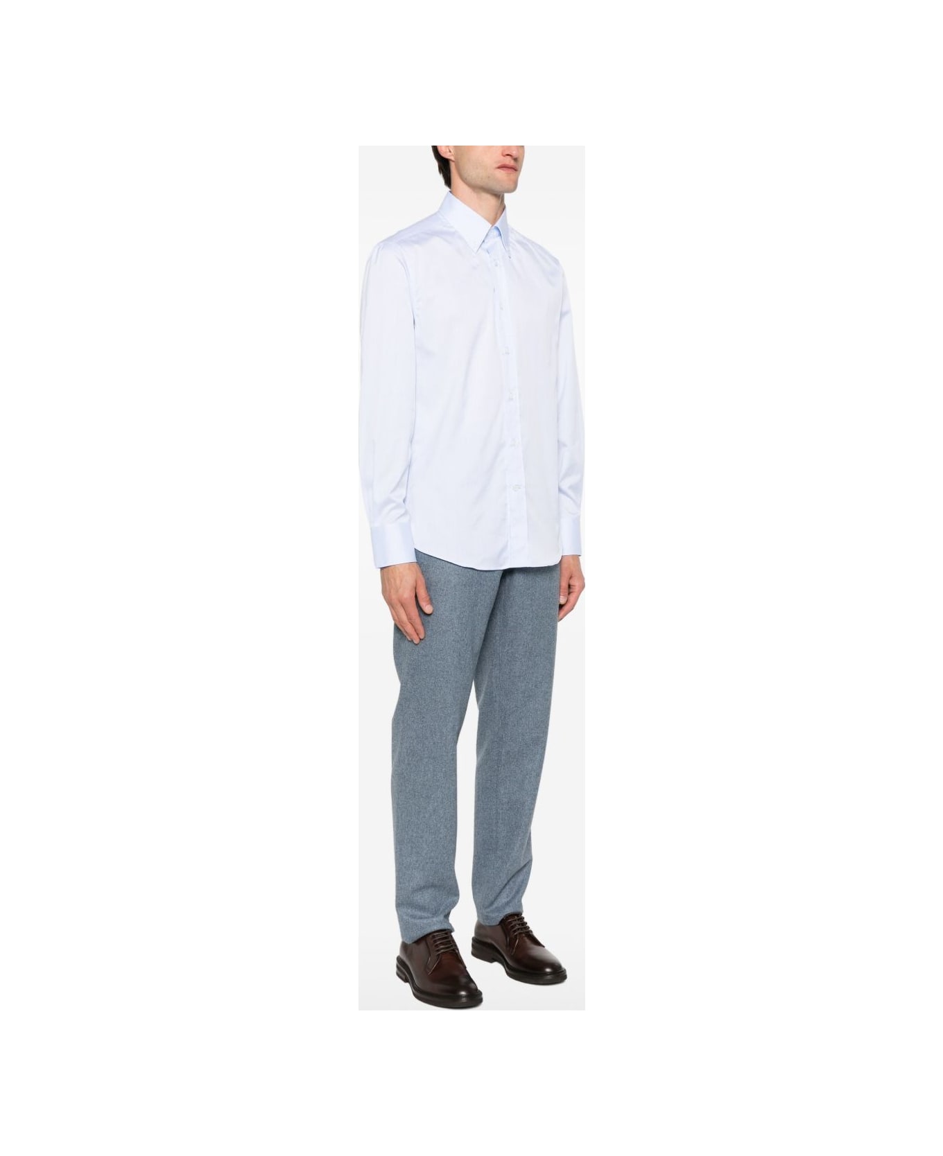 Brunello Cucinelli Cotton Shirt - Clear Blue