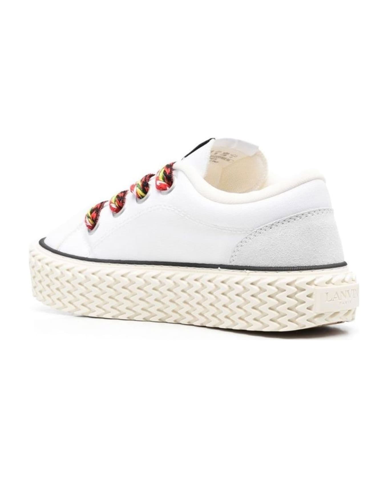 Lanvin Cotton Lace-up Sneakers - White ウェッジシューズ