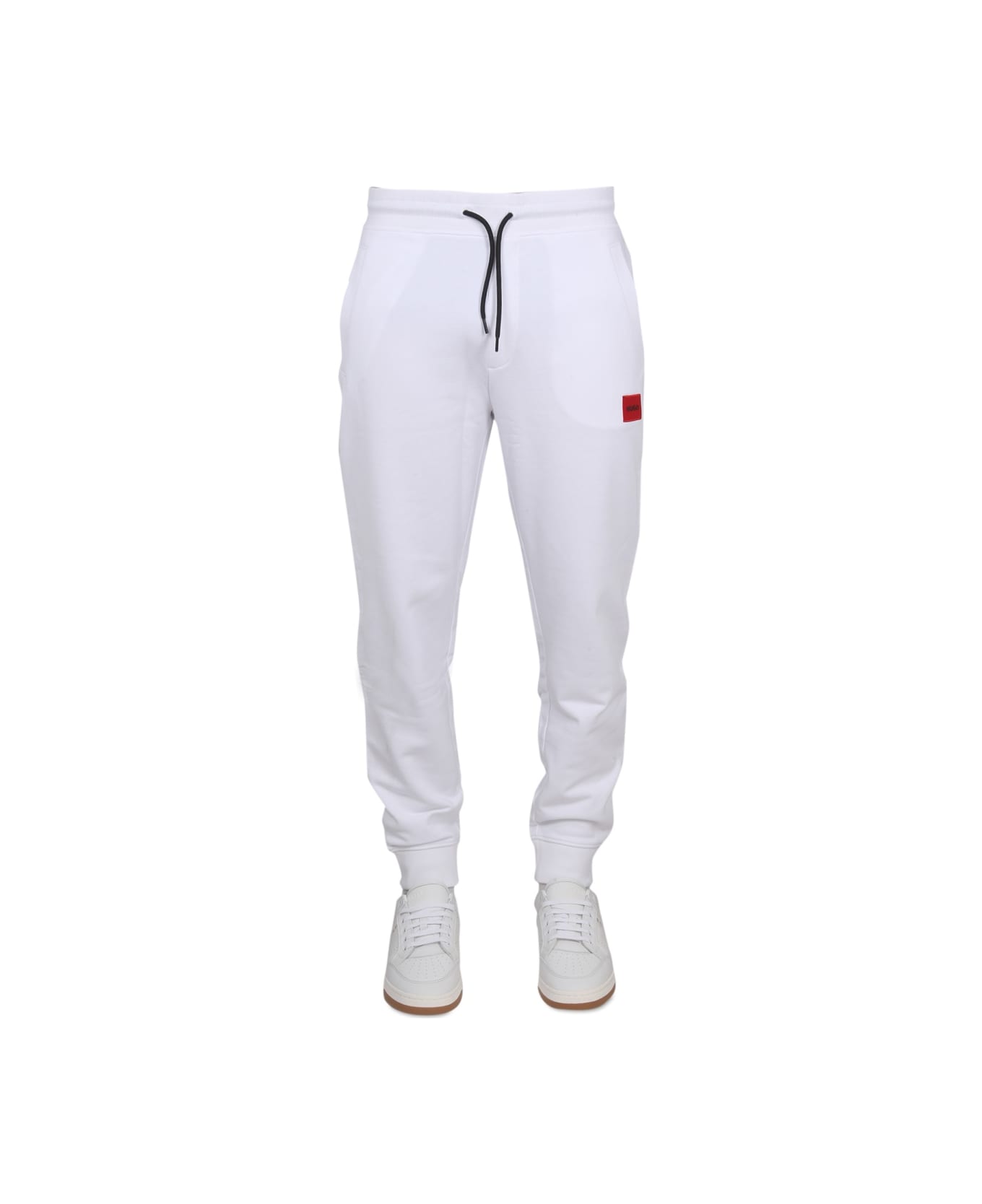 Hugo Boss Jogger Pants With Logo Embroidery - WHITE