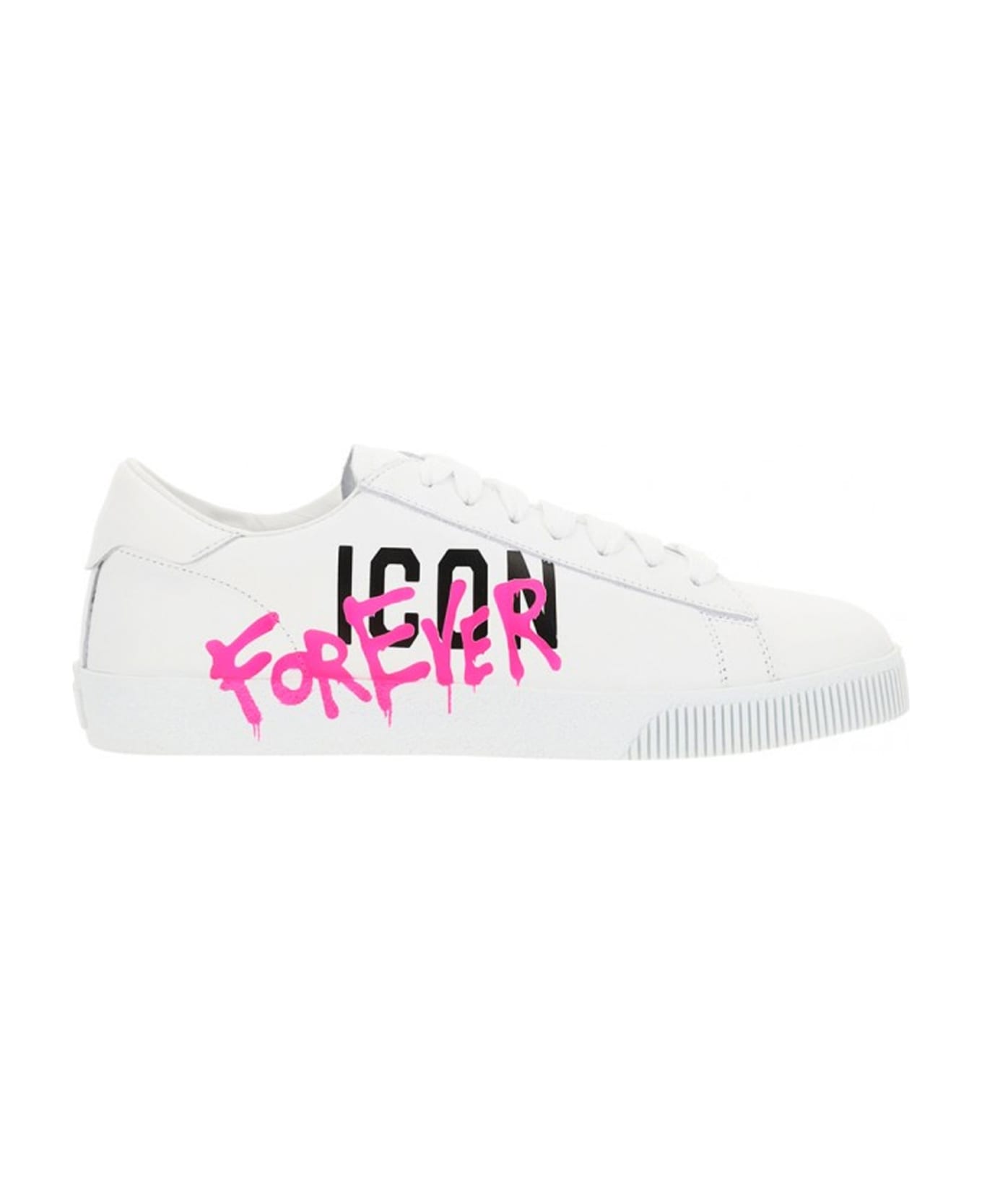 Dsquared2 Printed Leather Sneakers - White