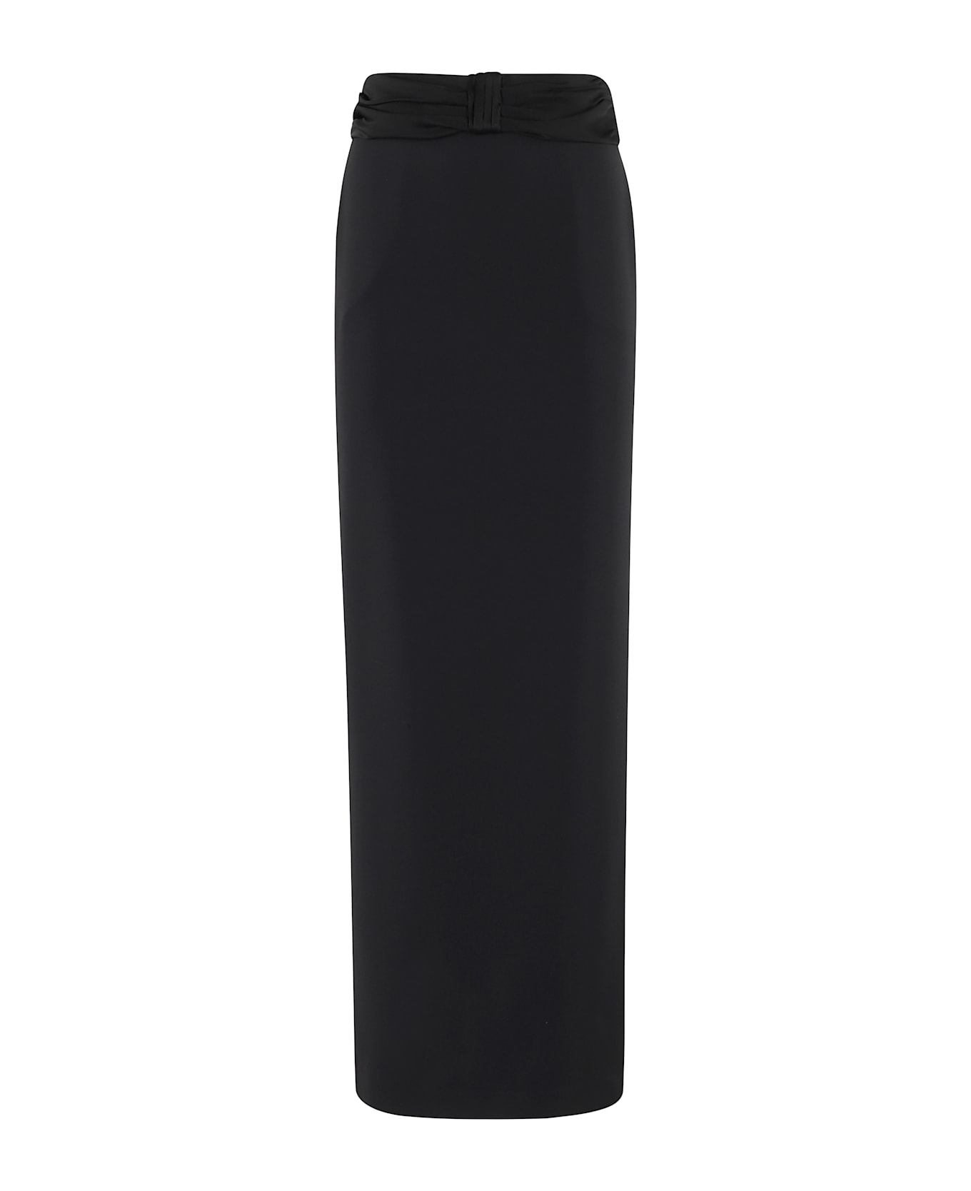 Elisabetta Franchi Satin Bow Crêpe Skirt - Nero