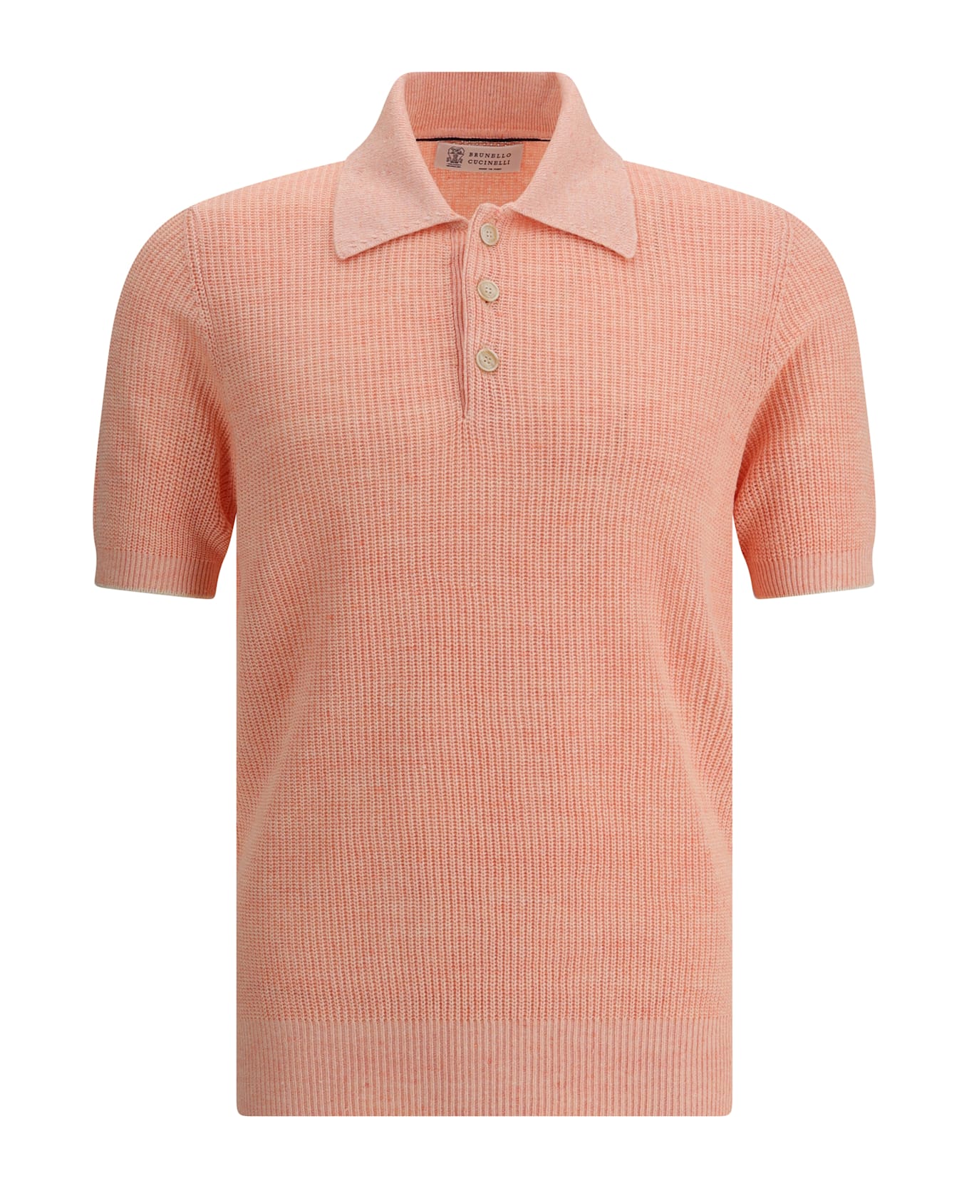 Brunello Cucinelli Cotton Polo Sweater - Fiori Di Ciliegio+corda