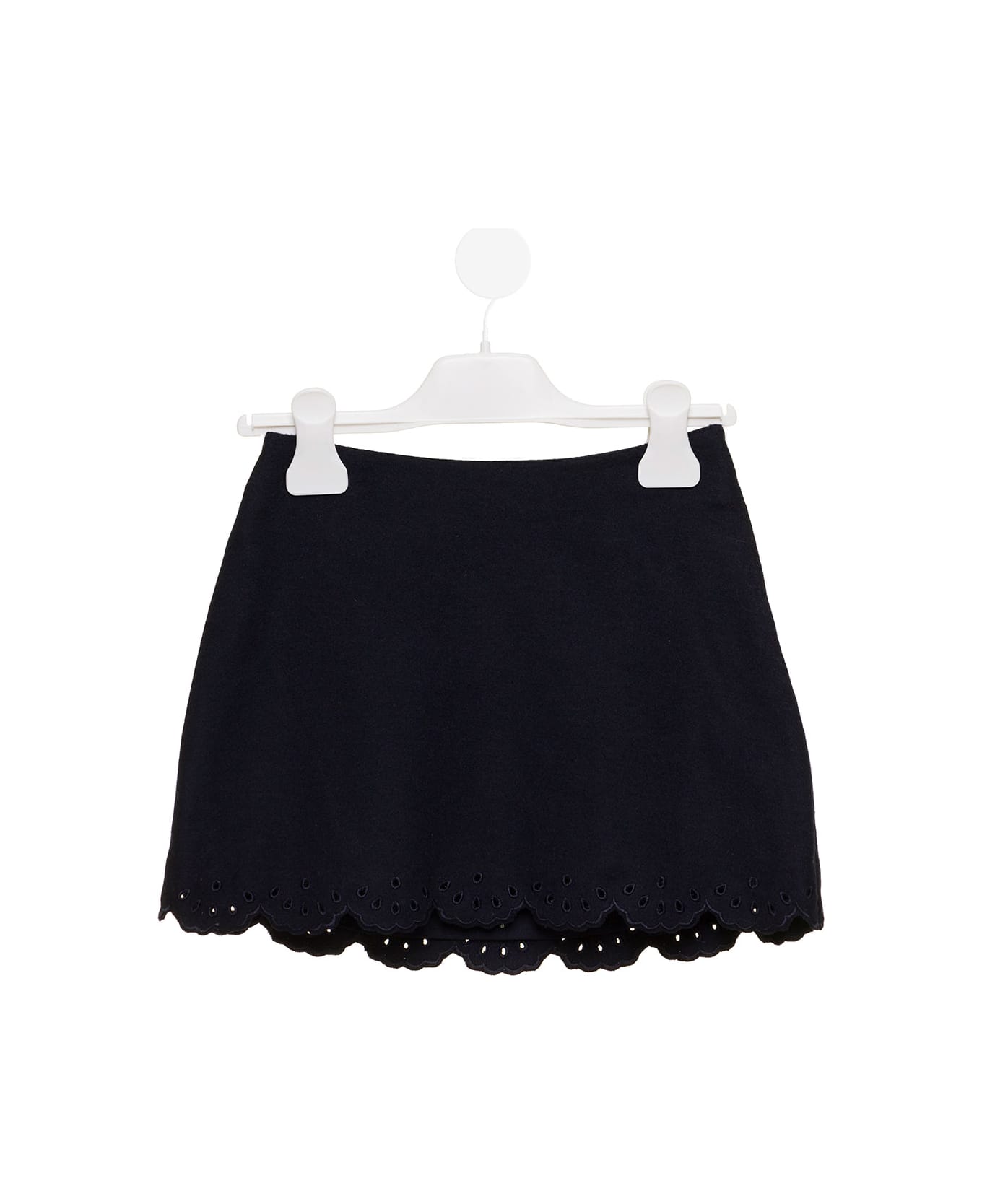 Chloé Kids Girl's Black Skirt With Flared Hem - Blu