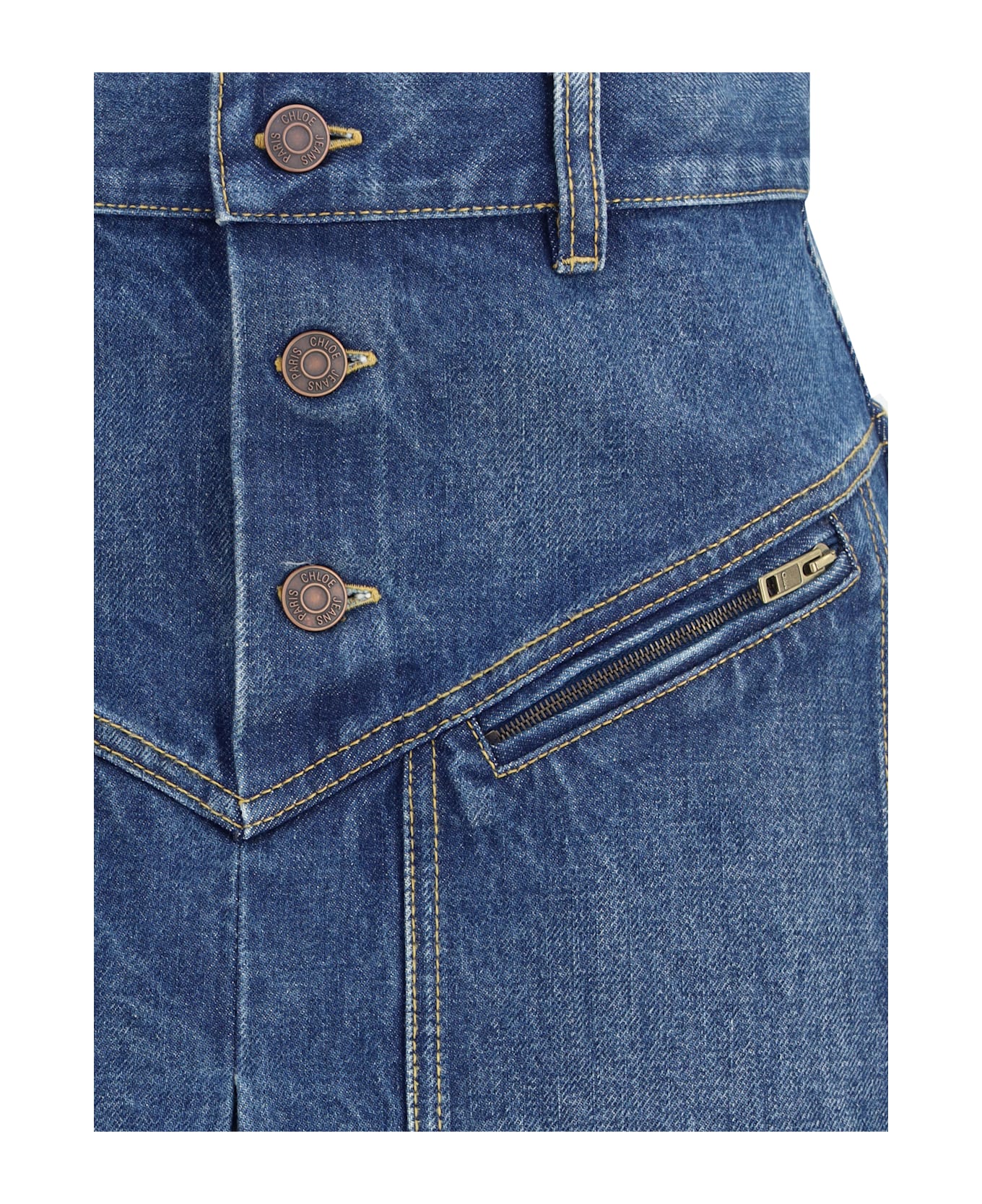 Chloé Denim Midi Skirt
