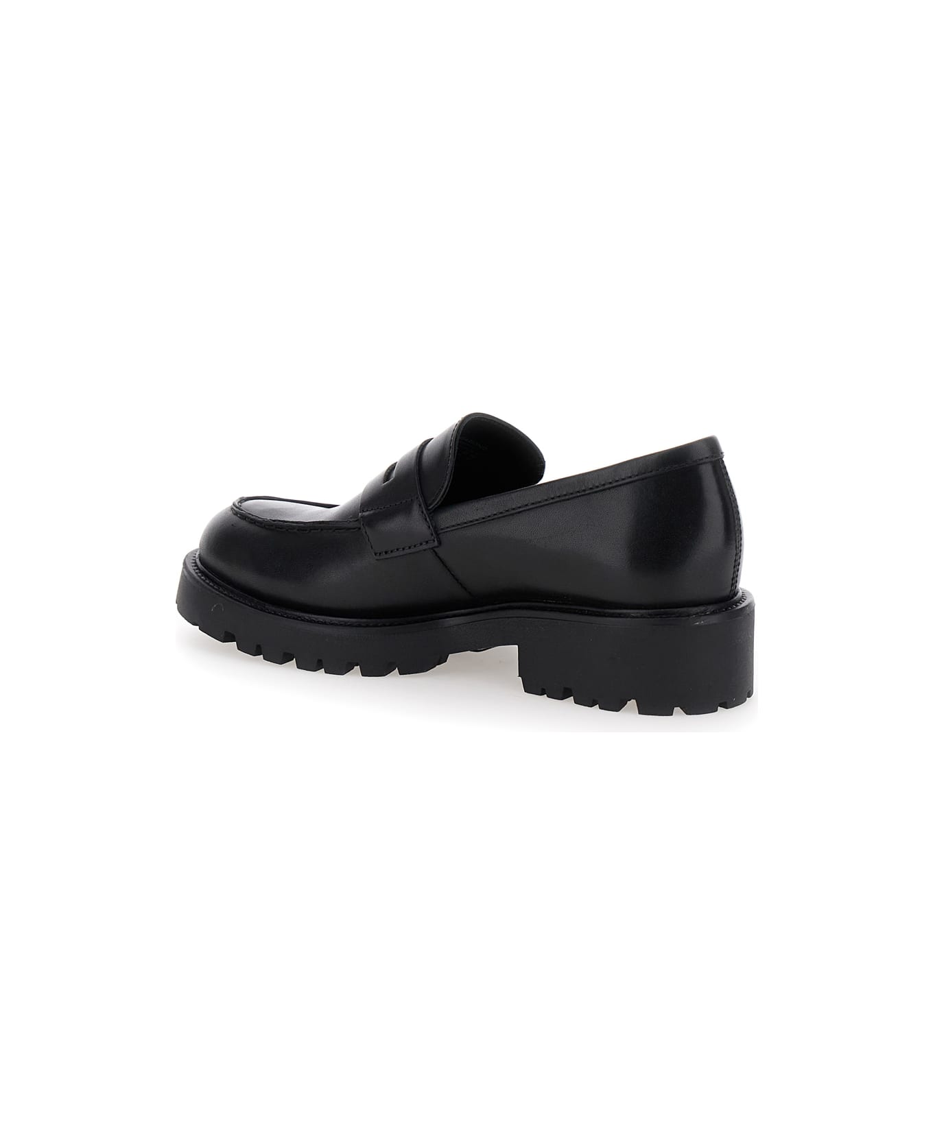 Vagabond Black Kenova Loafers With Strap On The Upper In Leather Woman - Black
