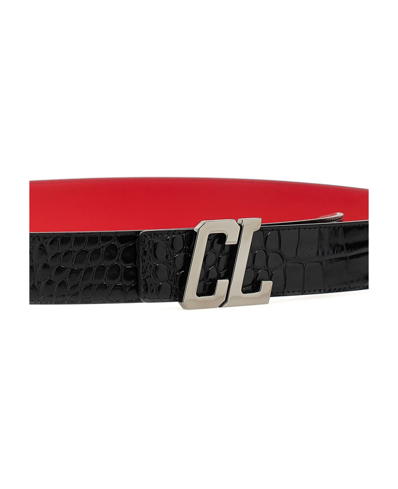 Christian Louboutin 'happy Rui Cl Logo' Belt - Black