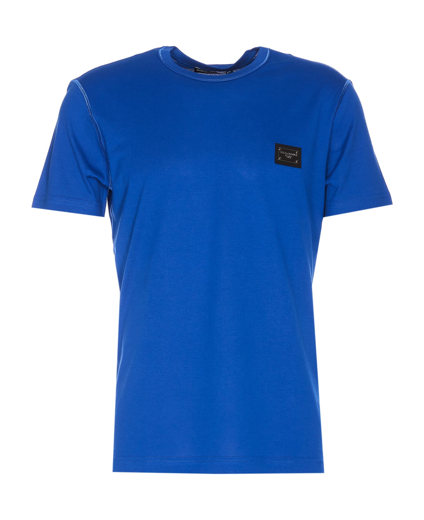 Dolce & Gabbana Cotton Crew-neck T-shirt - blue シャツ