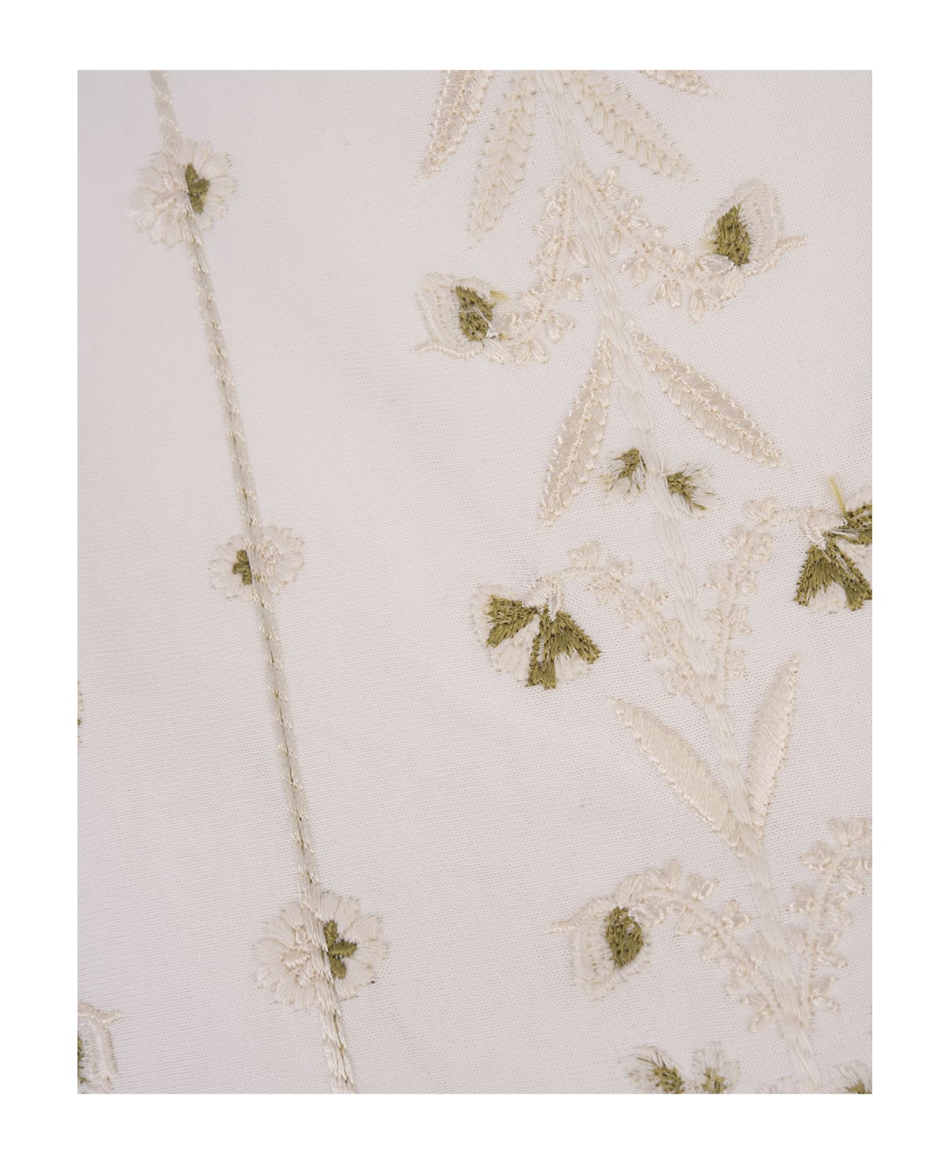 Giambattista Valli Embroidered Ivory T-shirt - White