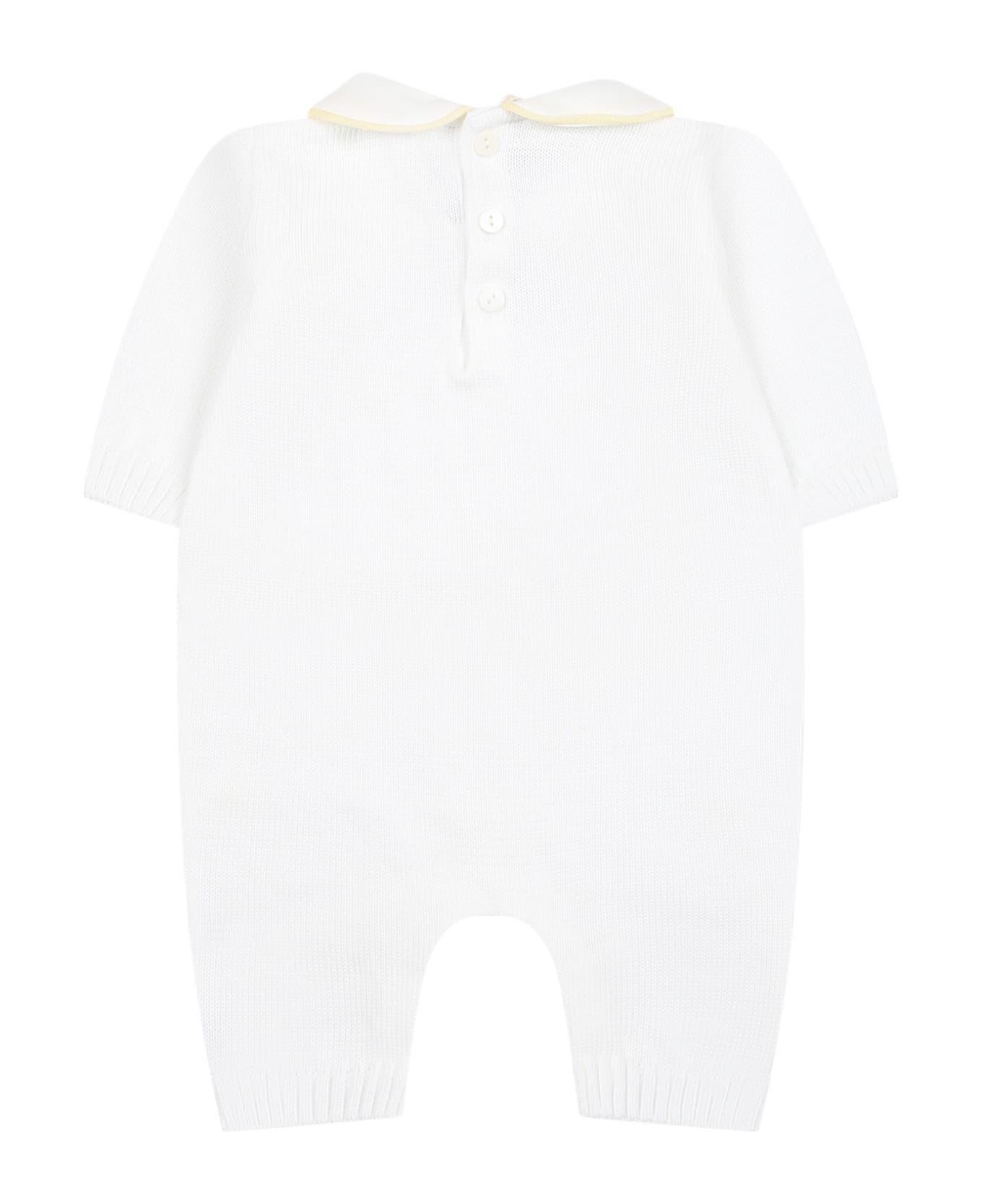 Little Bear White Babygrown For Baby Kids - White