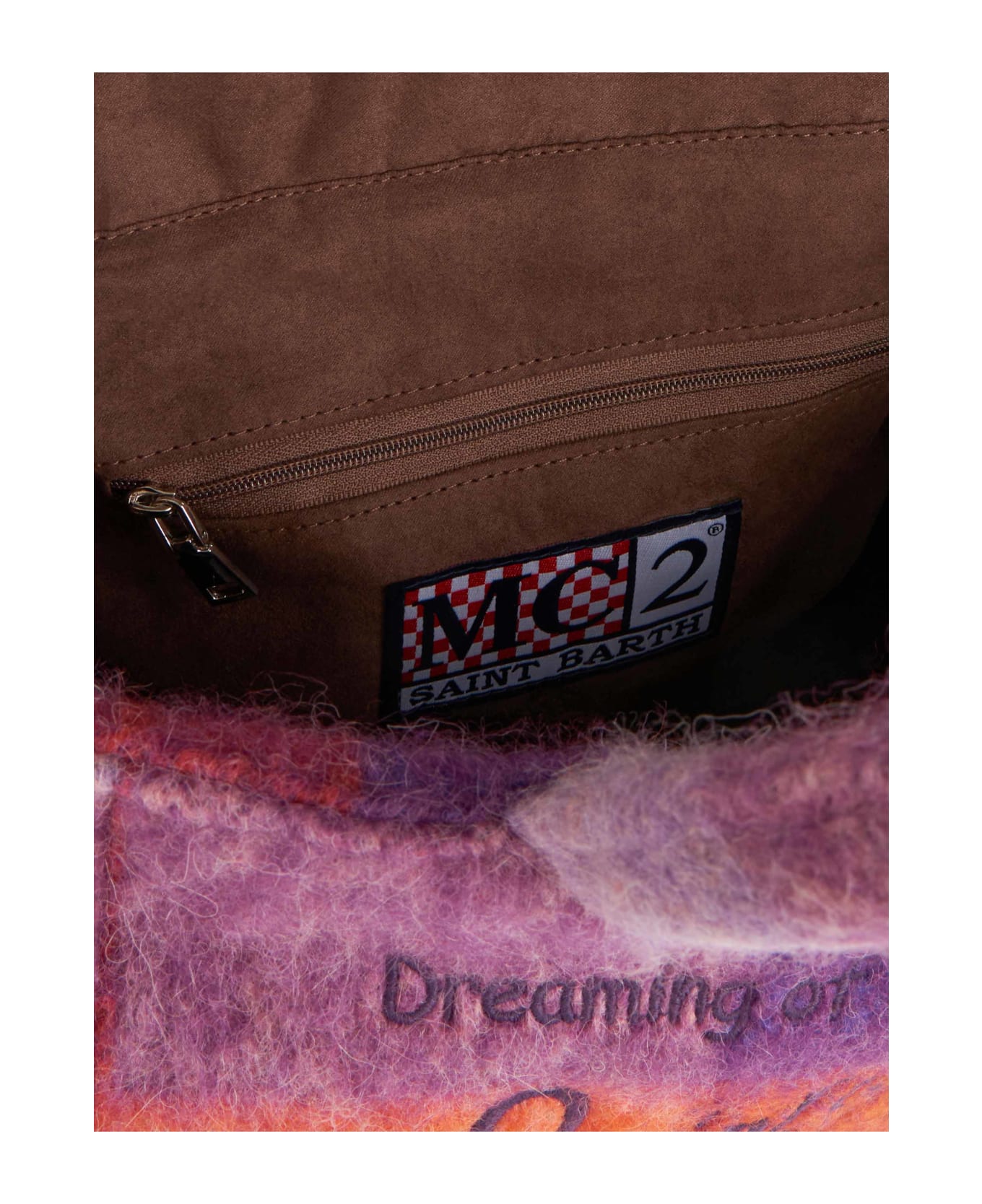 MC2 Saint Barth Soft Wooly Clarine Handbag With Check Pattern - PINK