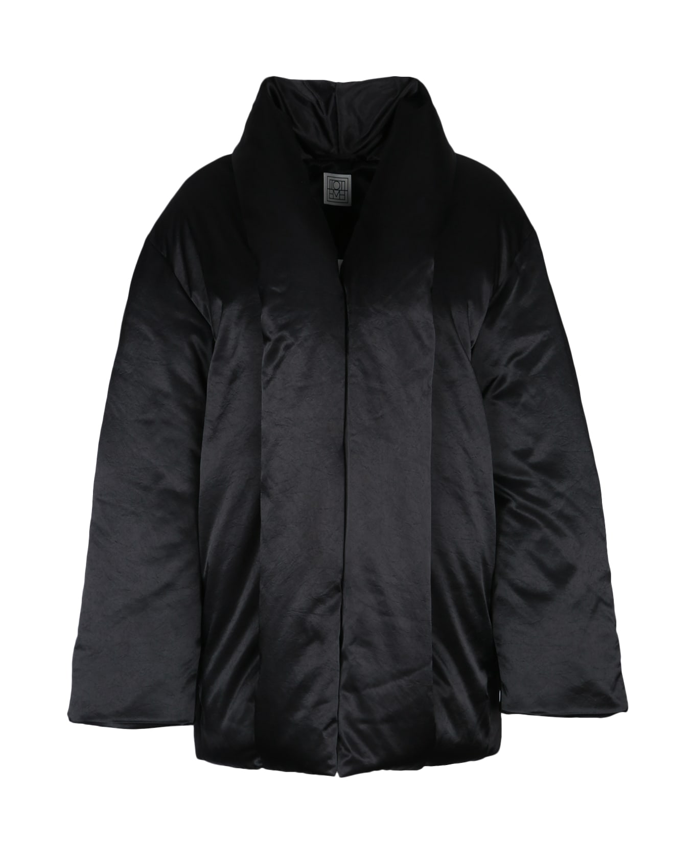 Totême Satin Puffer Jacket - BLACK