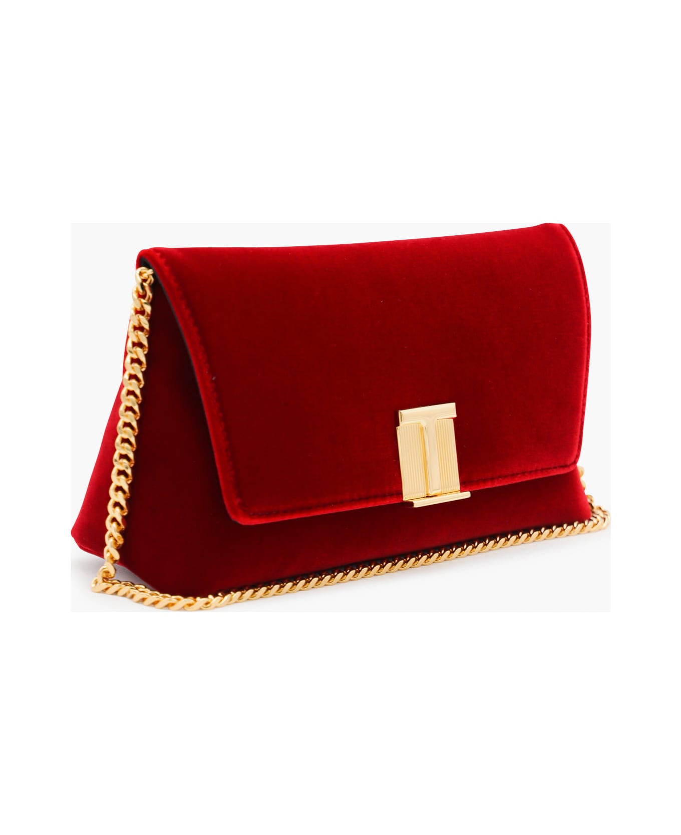 Tom Ford Red Velvet Shoulder Bag - Red