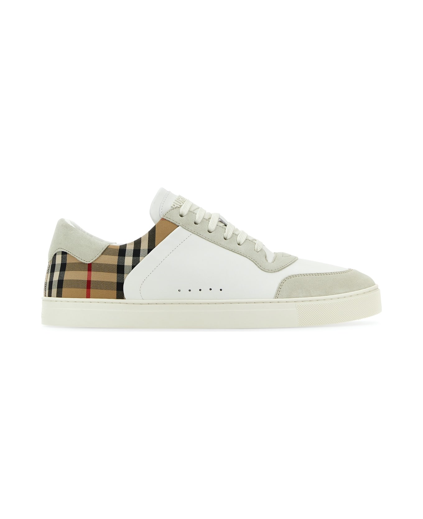 Burberry Multicolor Suede And Leather Sneakers - NTWHTARBEIGEIPCHK