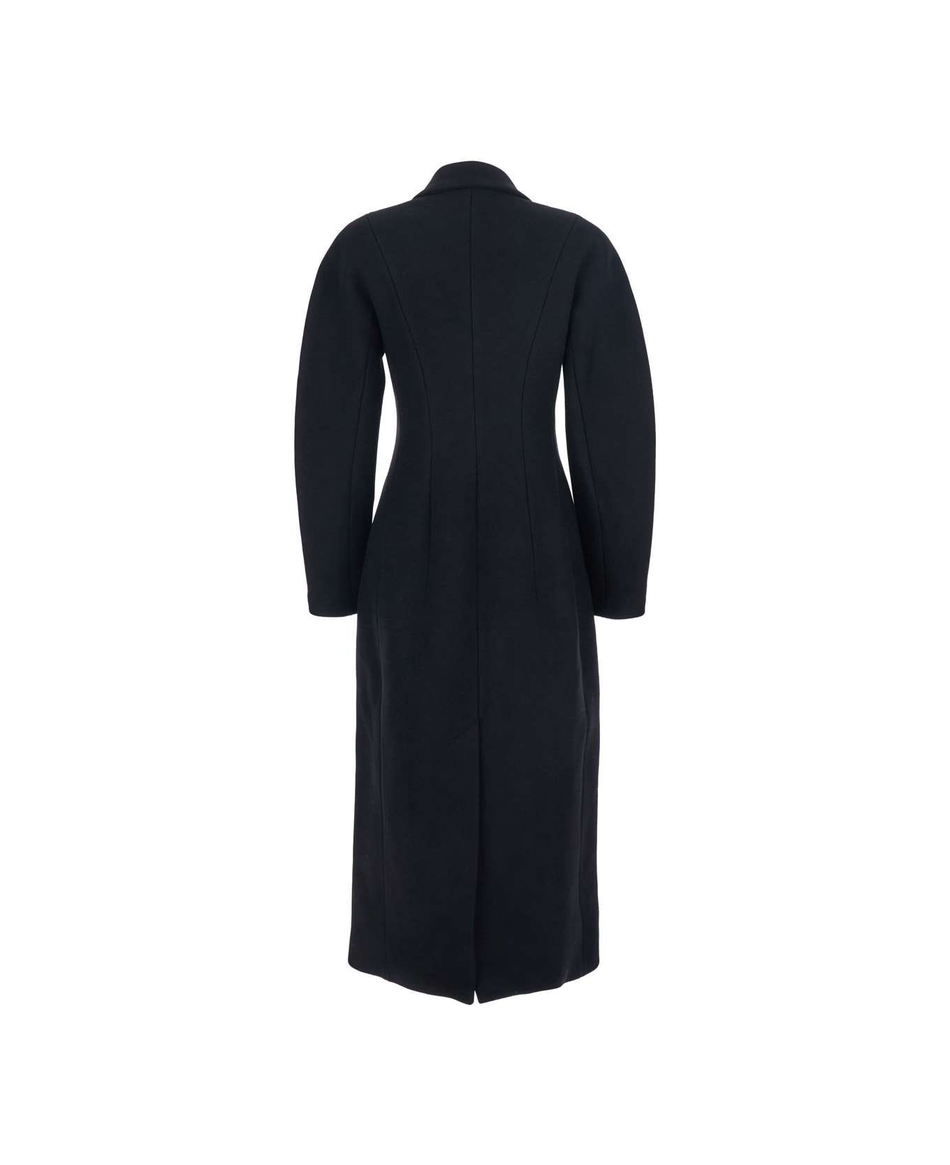 Jacquemus 
le Manteau Curvo
 Black Double-breasted Coat With Notched Revers And Rear Single Vent In Wool Woman - Black