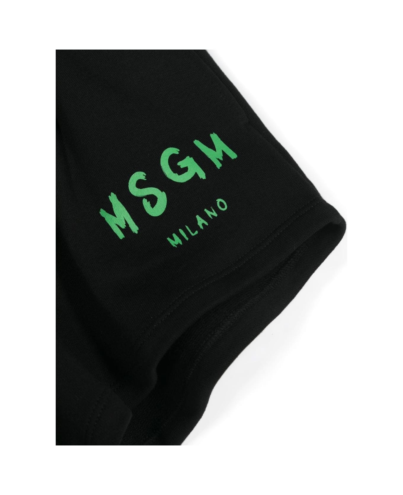 MSGM Shorts Con Stampa - Black