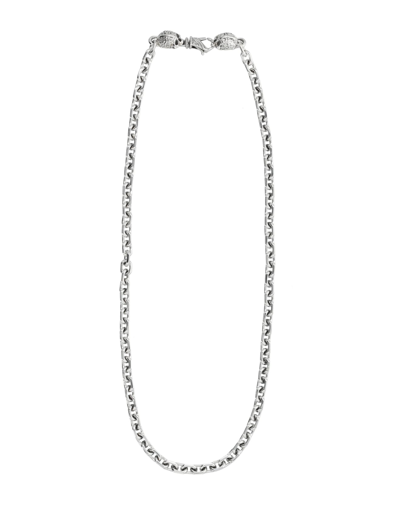 Emanuele Bicocchi Link Chain Necklace With Skulls - SILVER