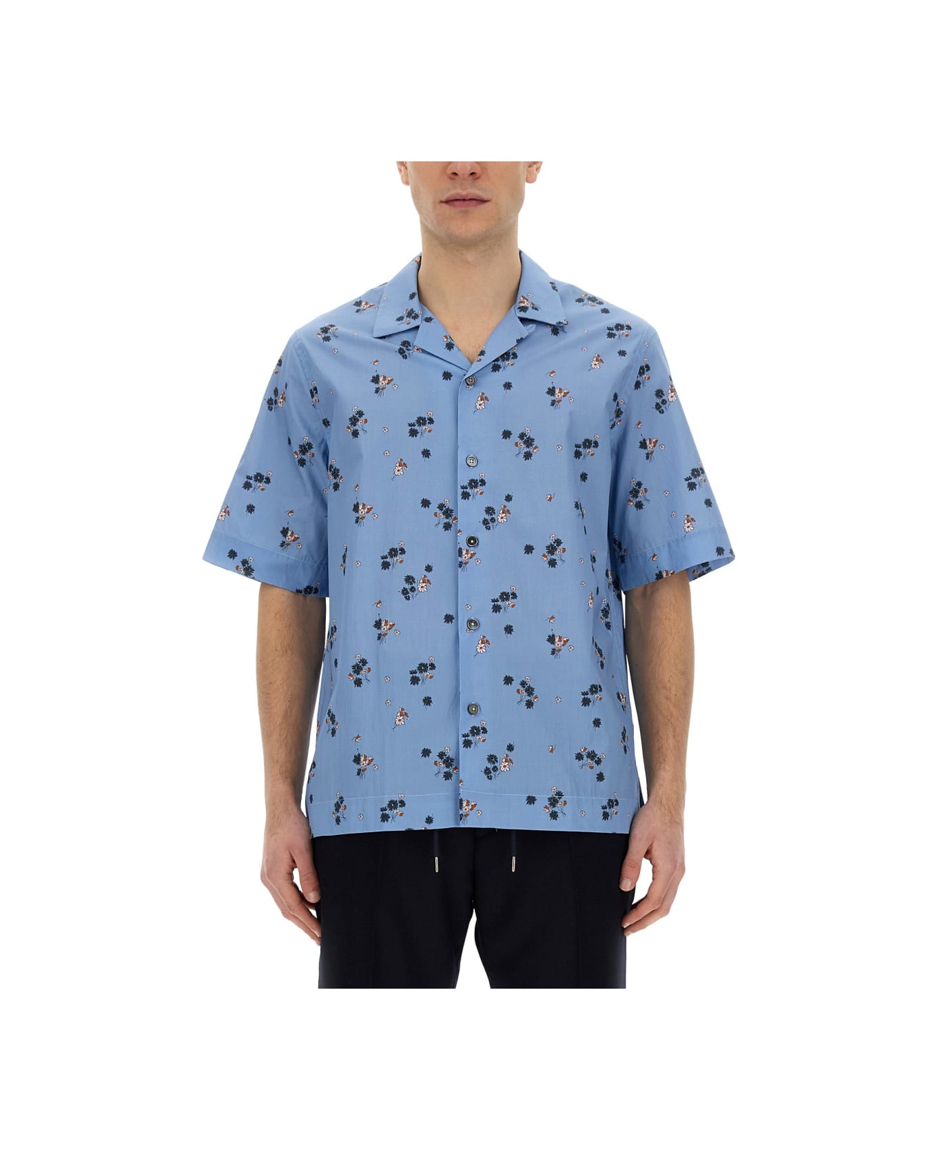 Paul Smith Shirt With Floral Pattern - AZURE