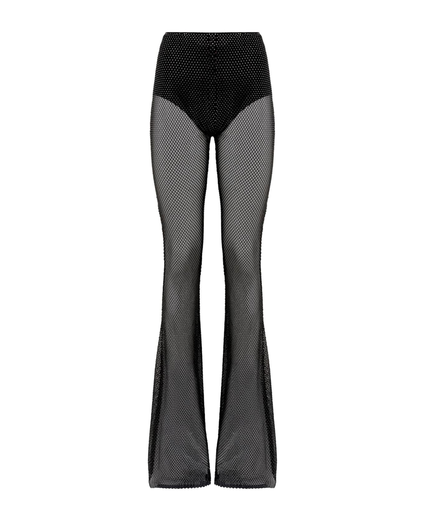 Giuseppe di Morabito Rhinestone-studded Fishnet Knit Pants - BLACK (Black)
