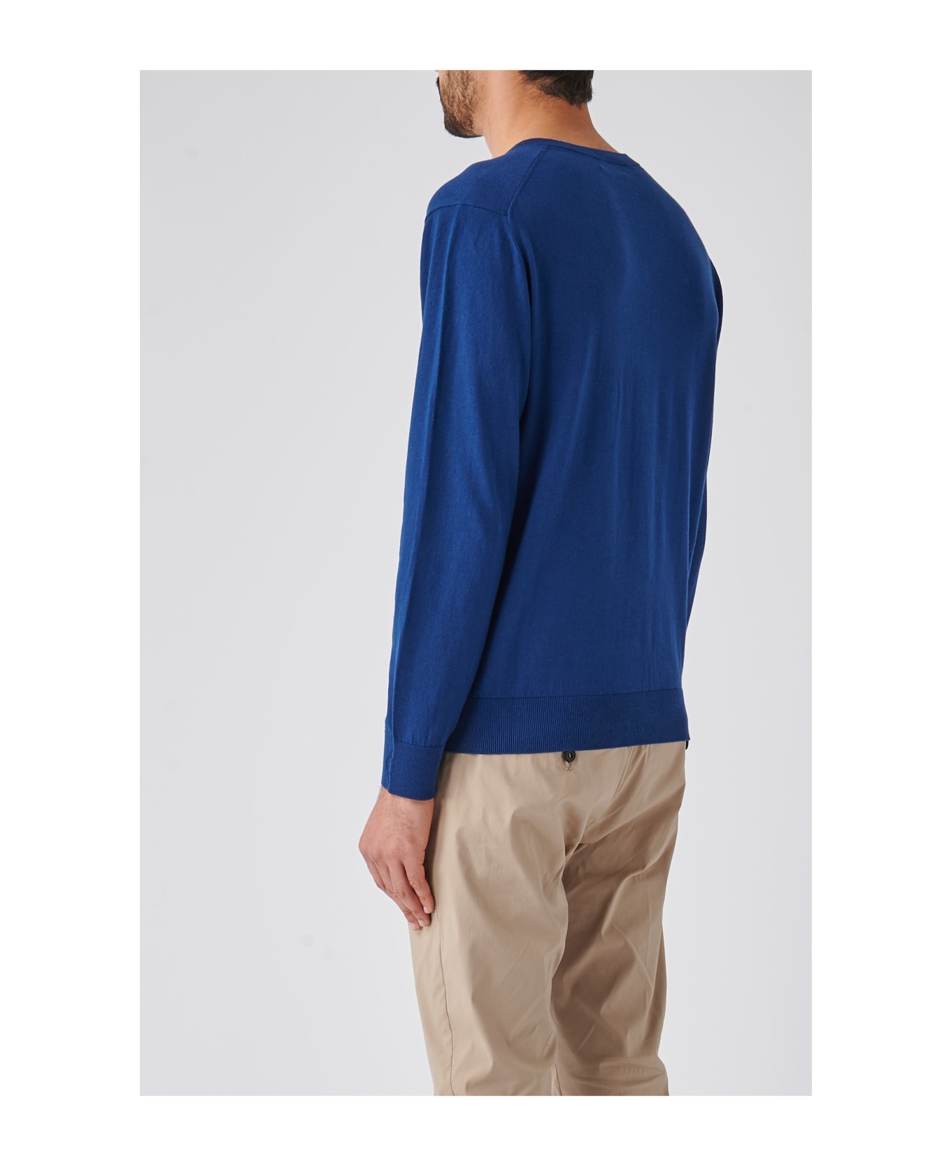 Ballantyne V Neck Pullover Sweater - BLU ROYAL ニットウェア