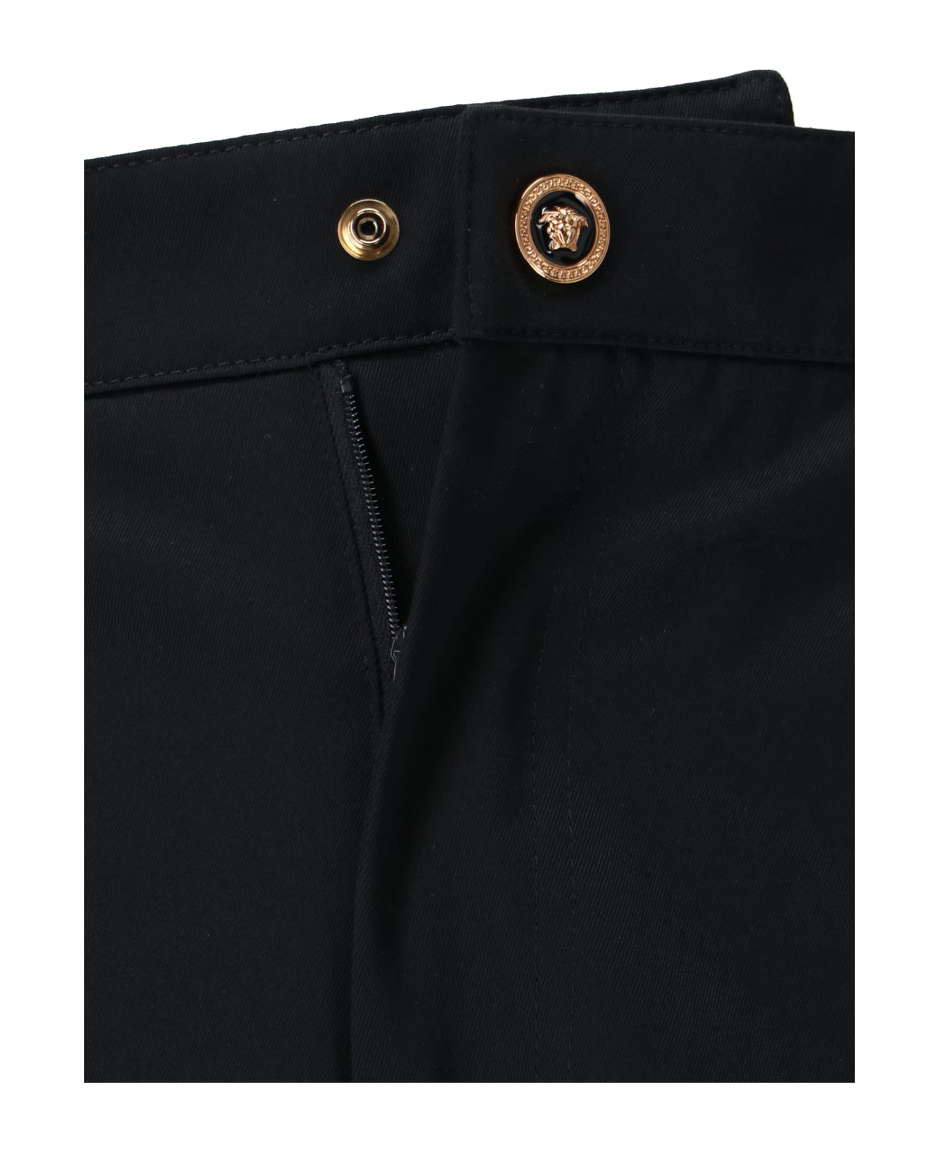 Versace Cargo Pant Cotton Drill Fabric - Black ボトムス