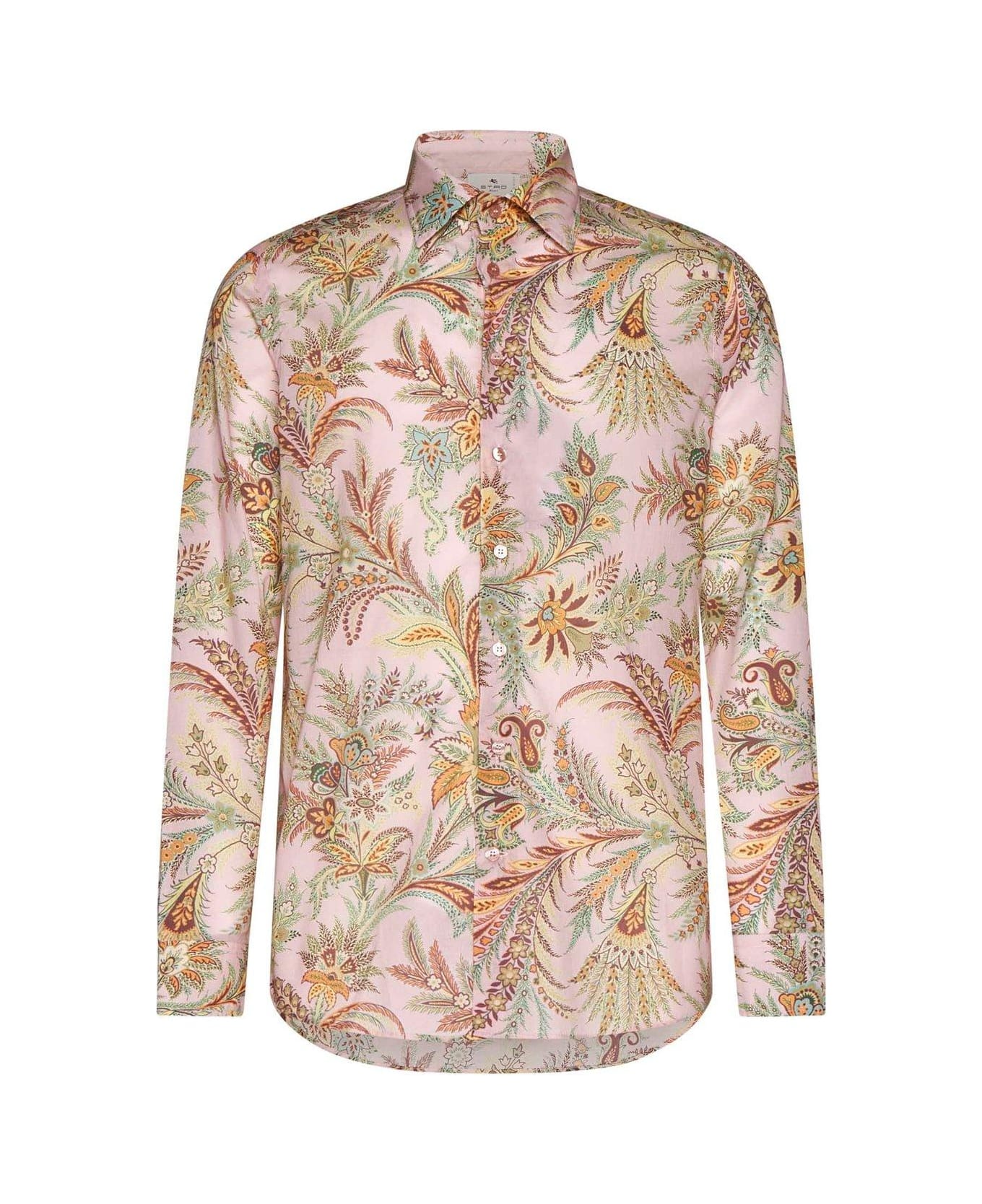 Etro Floral Printed Long-sleeved Shirt - PINK