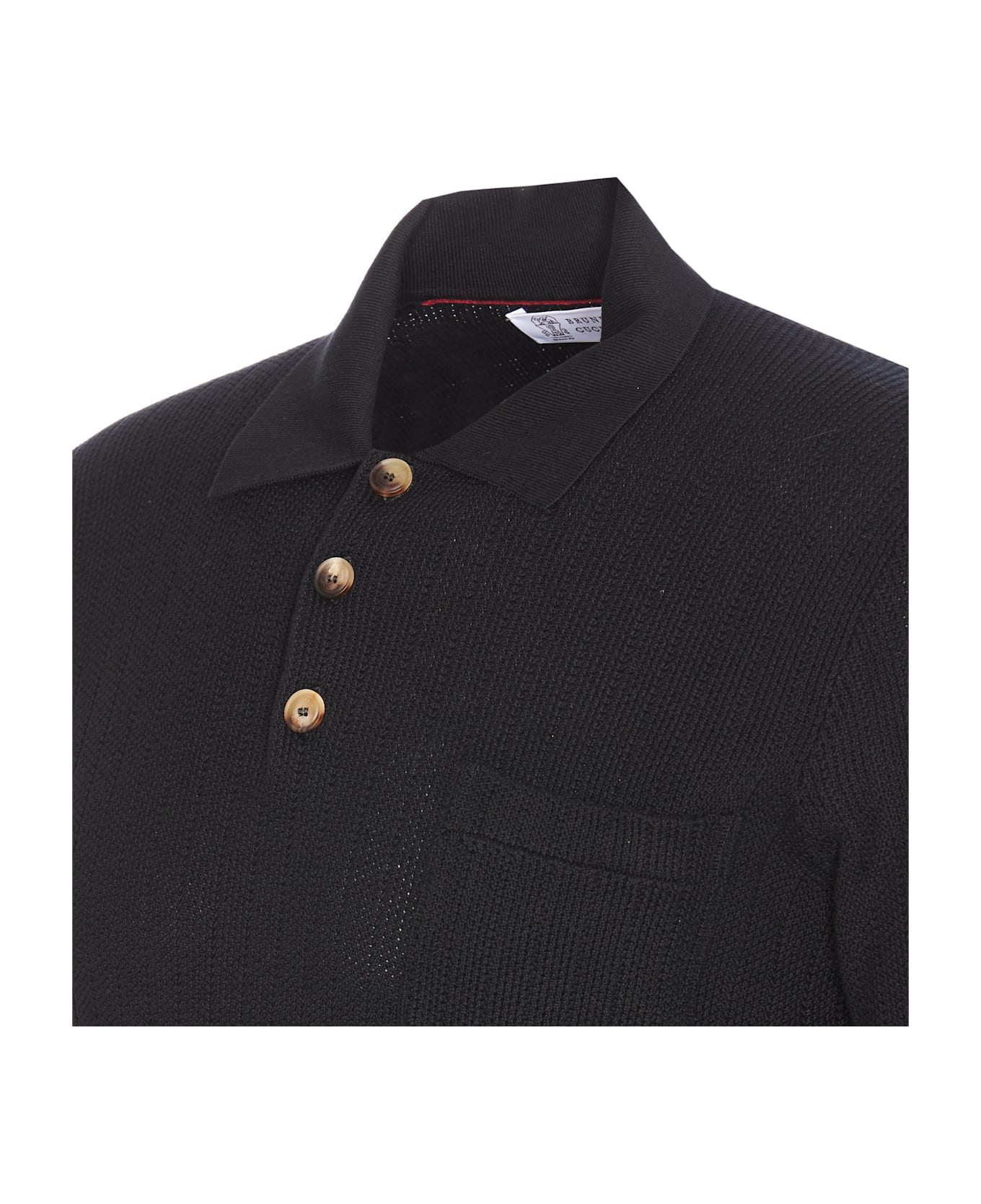 Brunello Cucinelli Long Sleeves Polo - Black