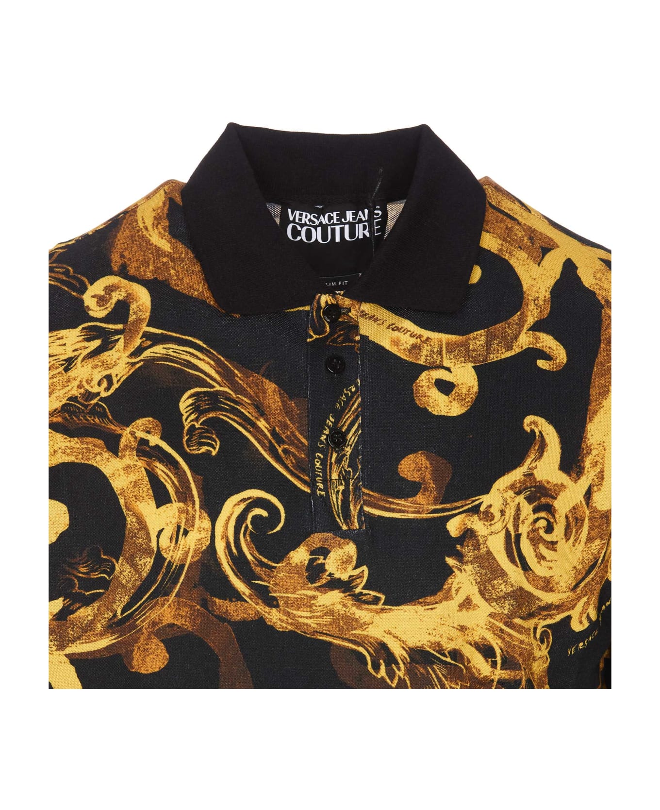 Versace Jeans Couture Polo Couture Print - Black