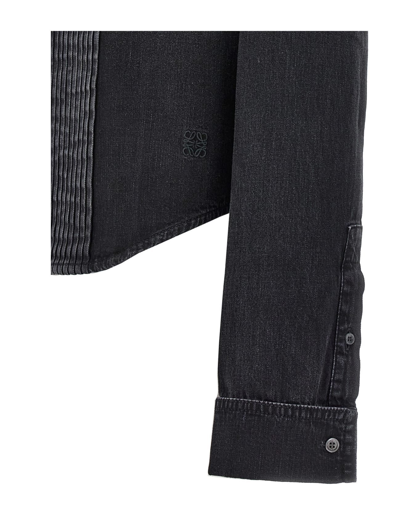 Loewe 'pleated' Shirt - Black   レザージャケット