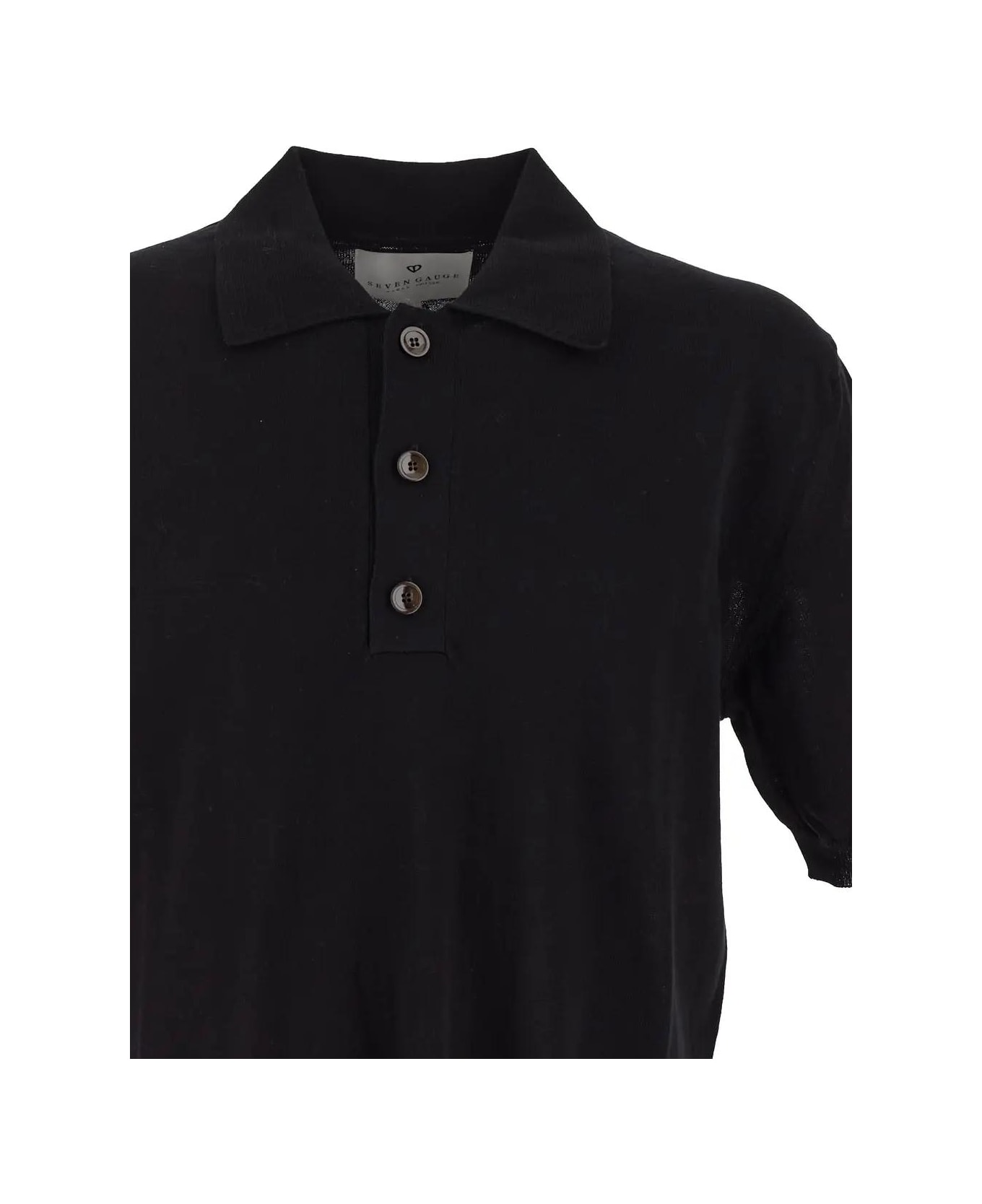 Seven Gauge Polo Shirt - BLACK