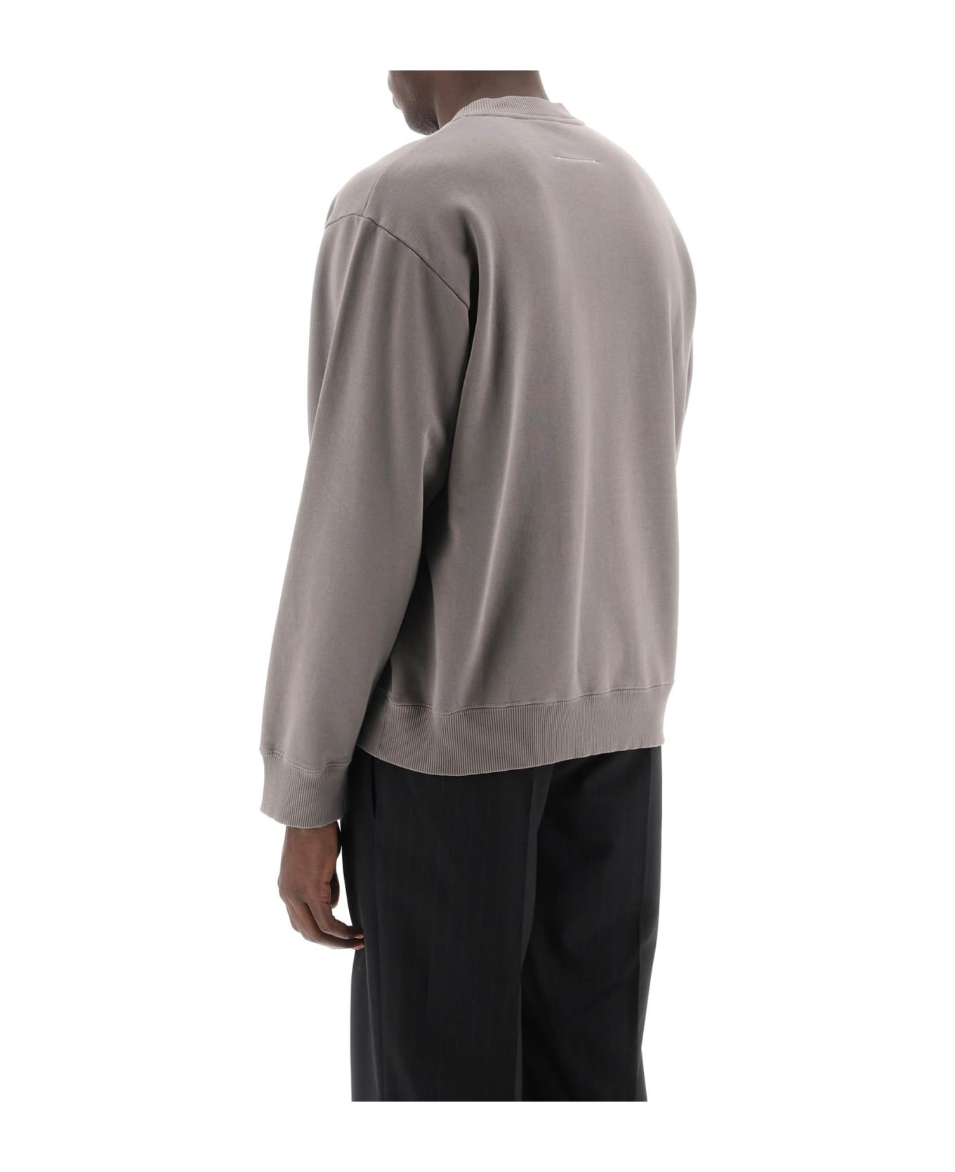 MM6 Maison Margiela Sweatshirt With Numeric Logo Print - TAUPE (Grey)