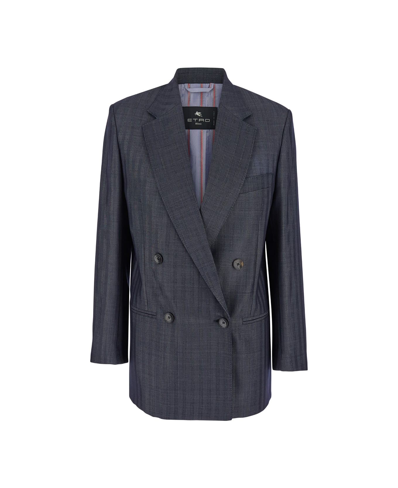 Etro Double Breasted Blazer - Blue