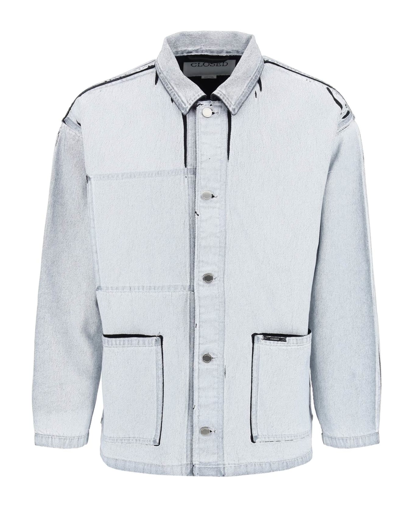 Closed Reversible Jacket In Screen-printed Denim - IVORY (White) ダウンジャケット
