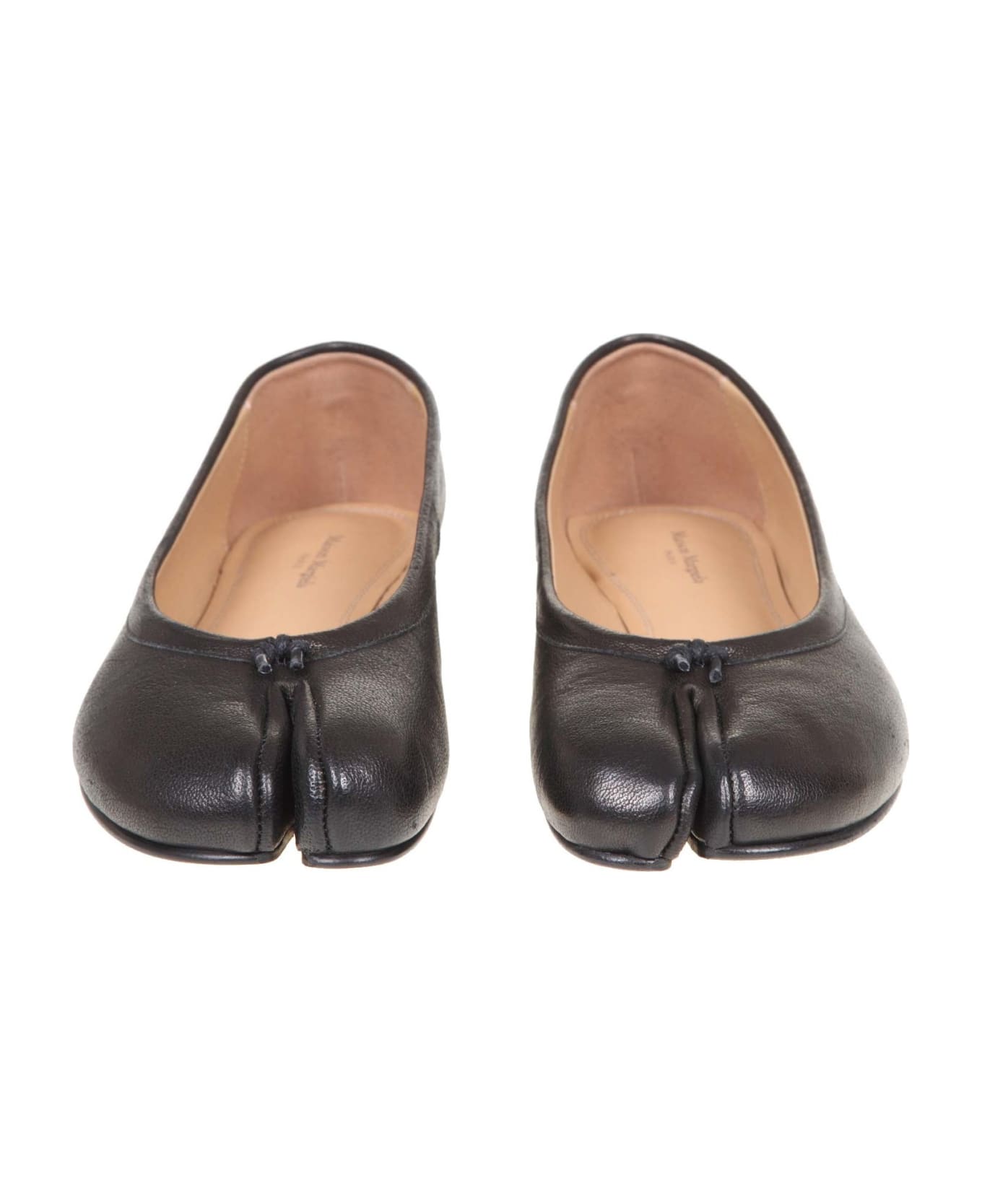 Maison Margiela Tabi Ballerina In Black Leather | italist