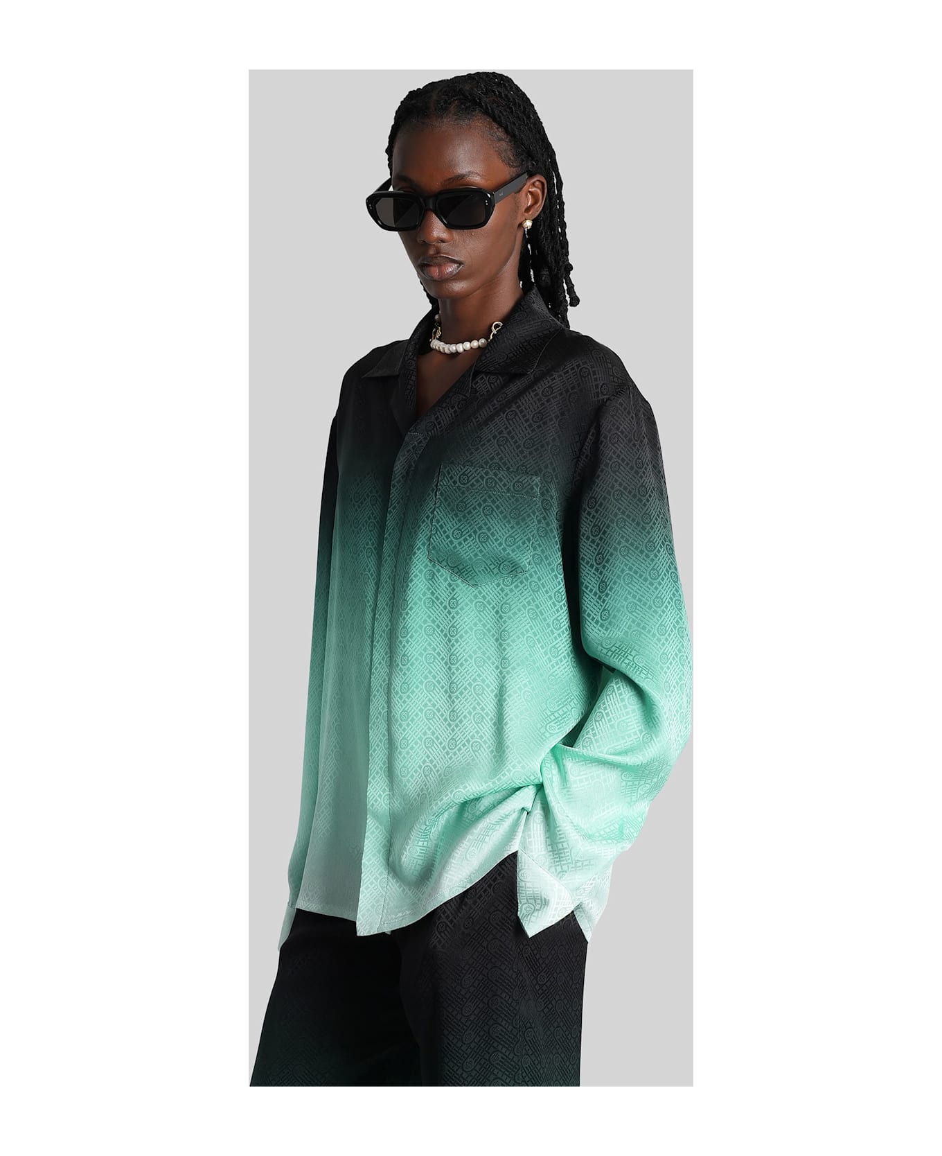 Casablanca Shirt In Black Silk - black